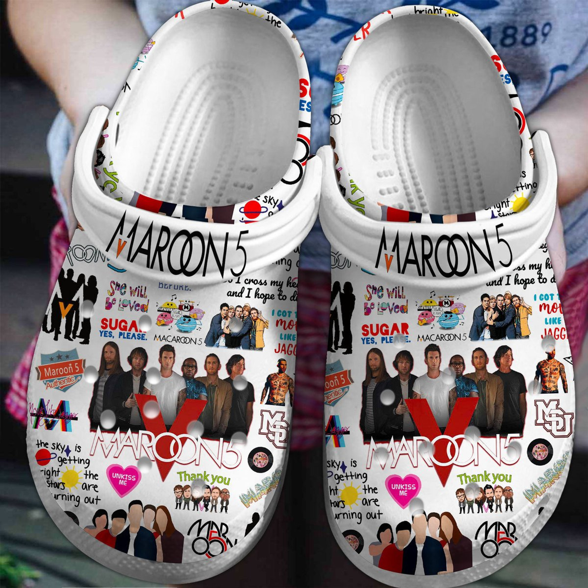Maroon 5 Band Crocs Crocband Clogs Shoes