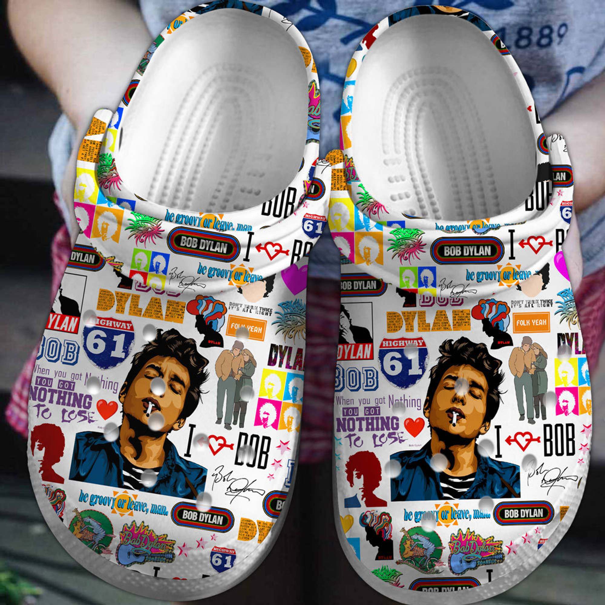 Bob Dylan Singer Crocs Crocband Clogs Shoes