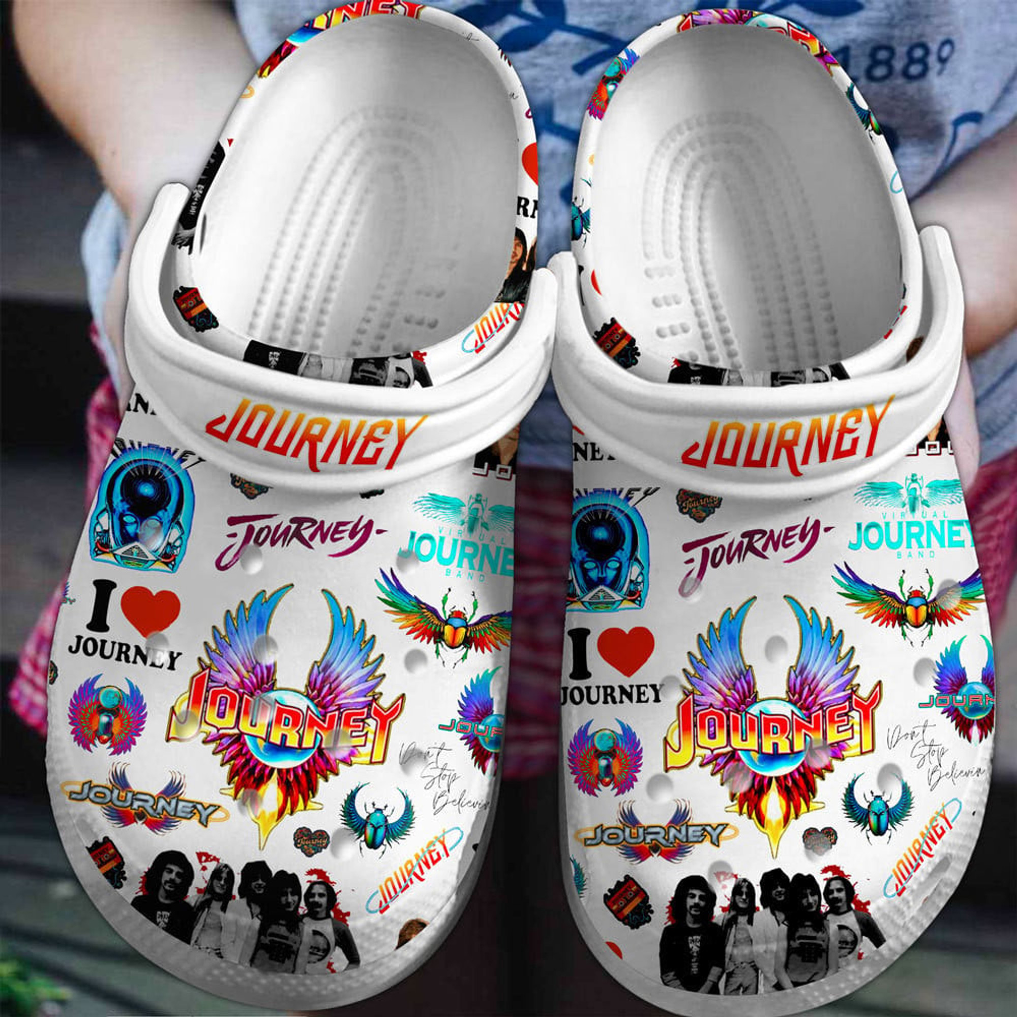 Journey Rock Band Crocs Crocband Clogs Shoes
