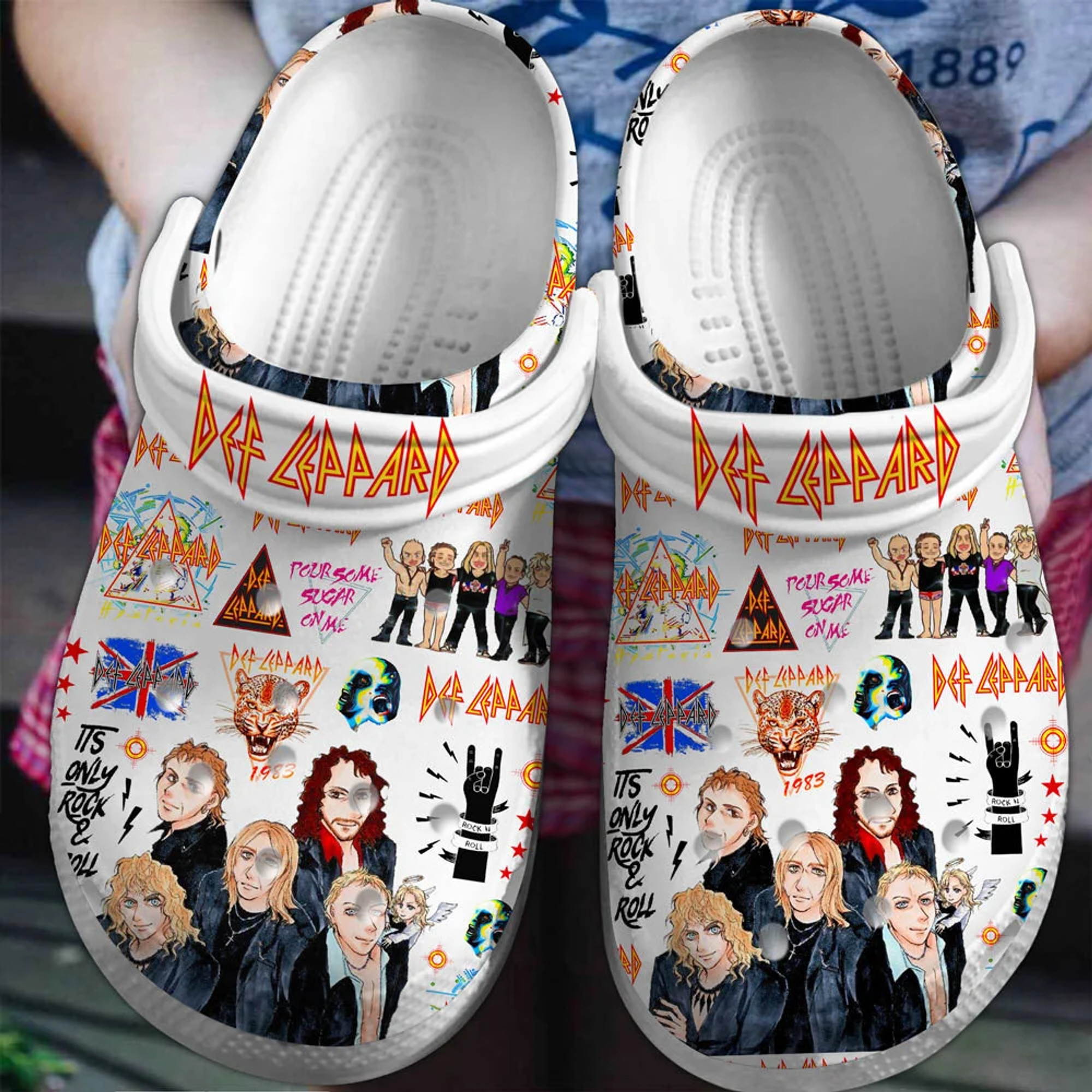 Def Leppard Rock Band Crocs Crocband Clogs Shoes