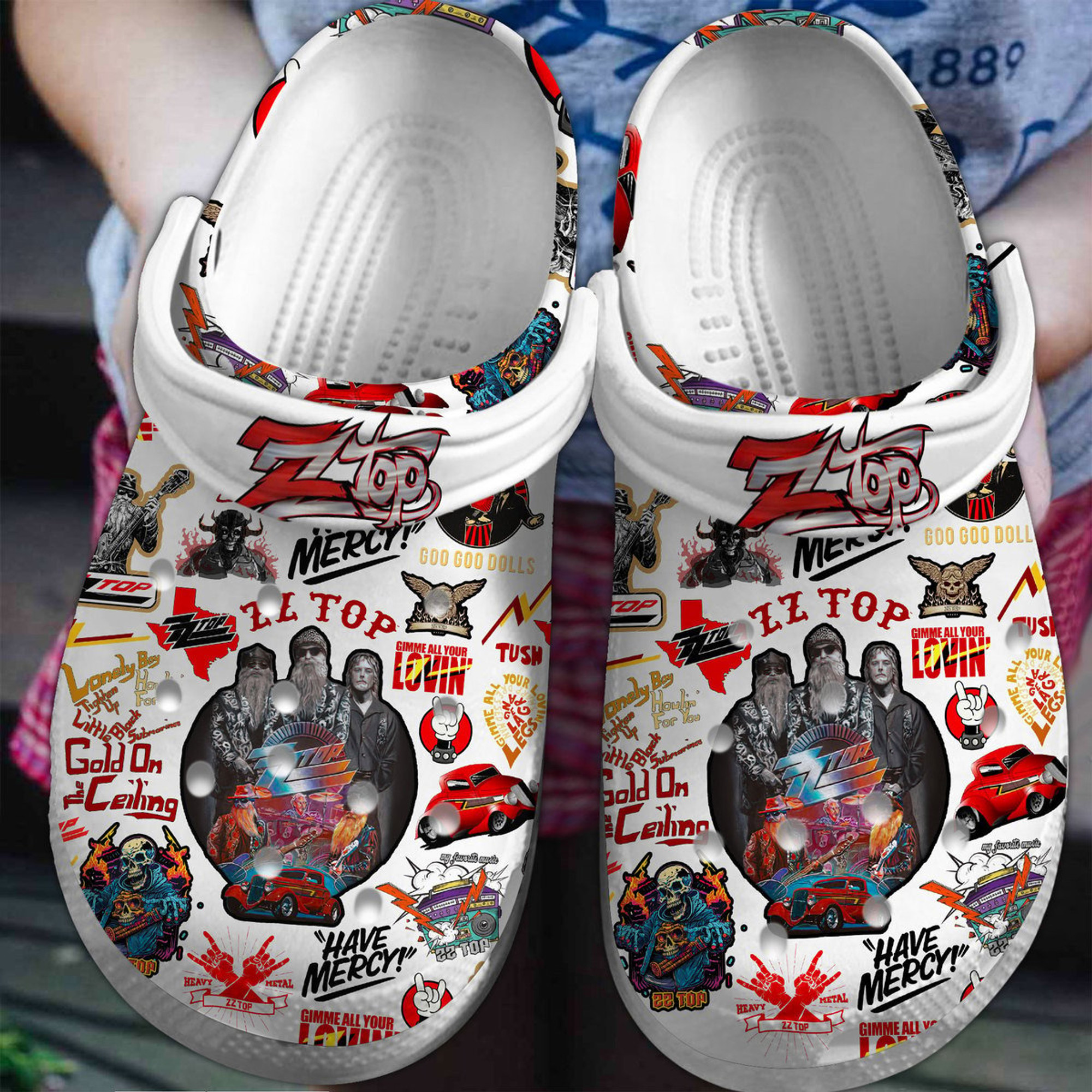 Zz Top Rock Band Crocs Crocband Clogs Shoes