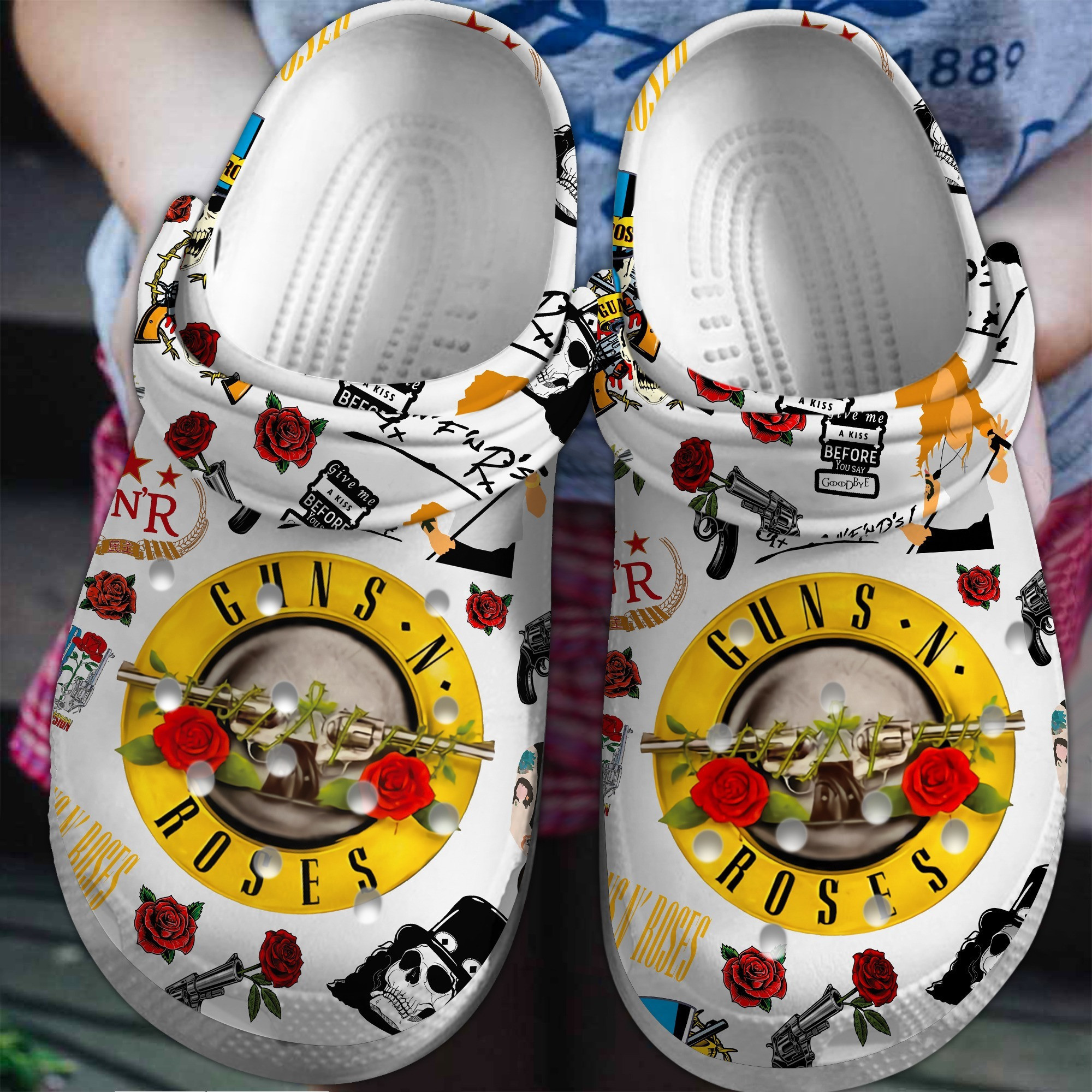 Guns N Roses Band Crocs Crocband Clogs Shoes