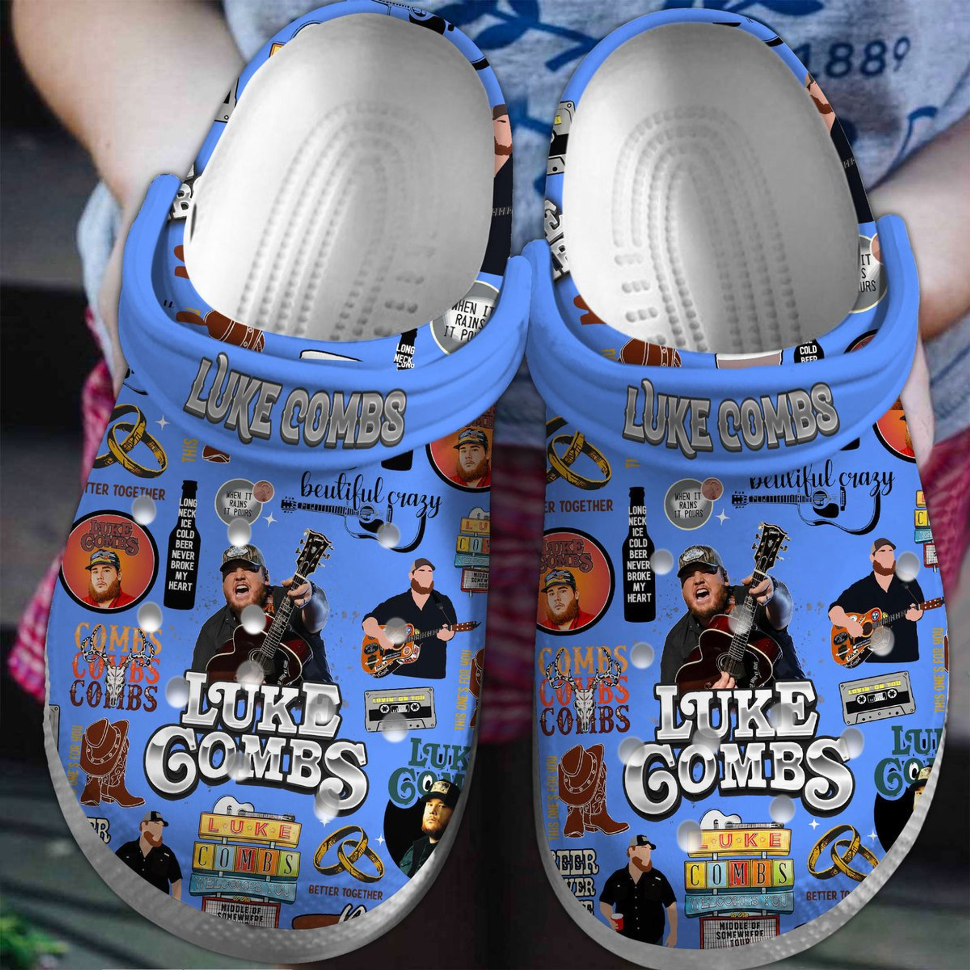 Luke Combs Singer Crocs Crocband Clogs Shoes For Men Women And Kids
