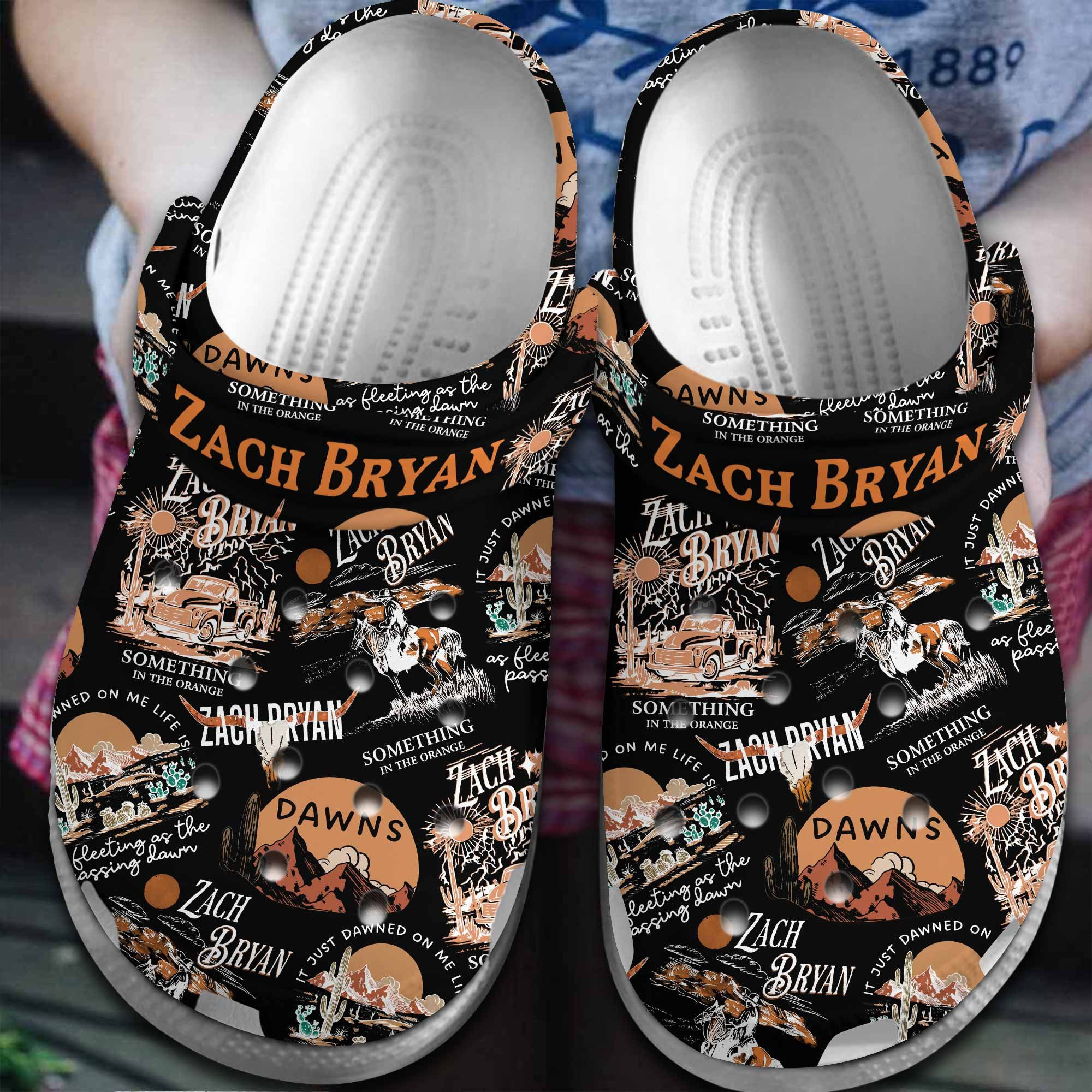 Zach Bryan Singer Music Crocs Crocband Clogs Shoes