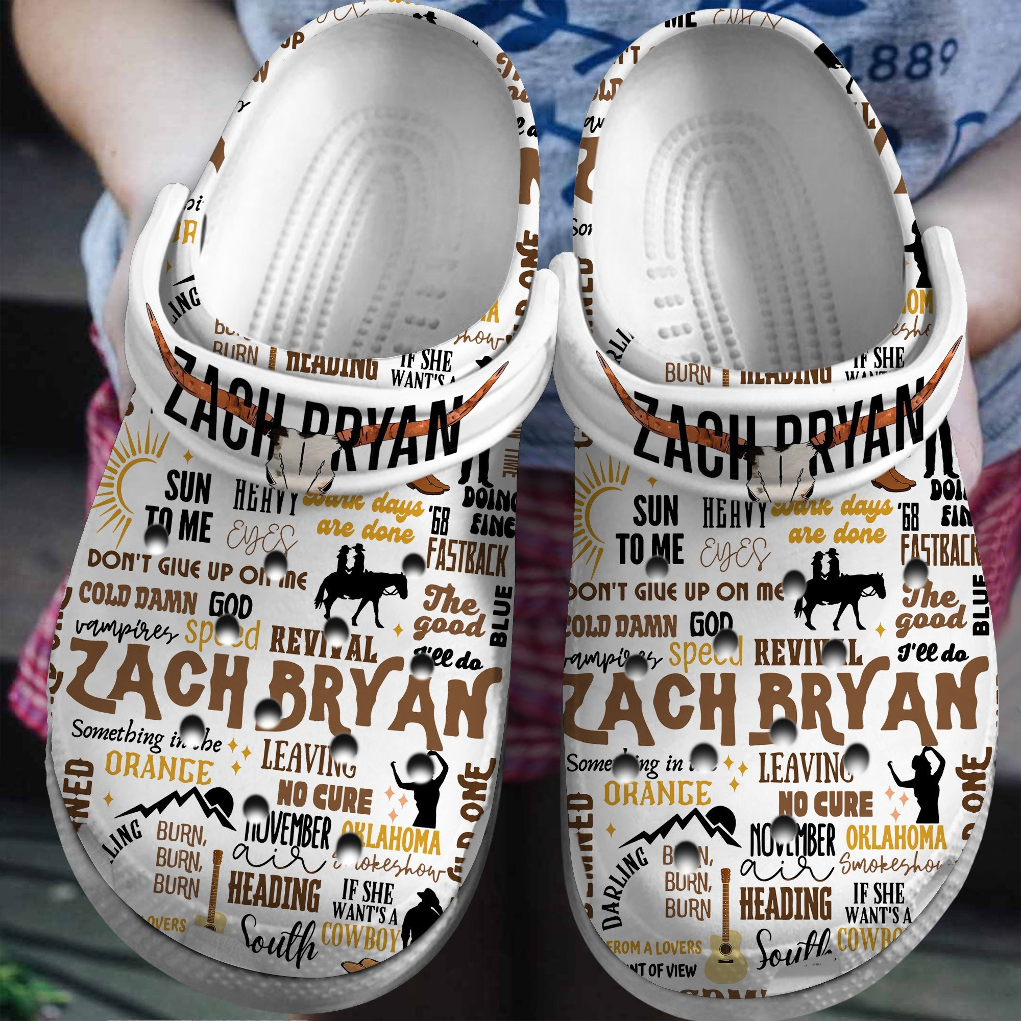 Zach Bryan Singer Crocs Crocband Clogs Shoes