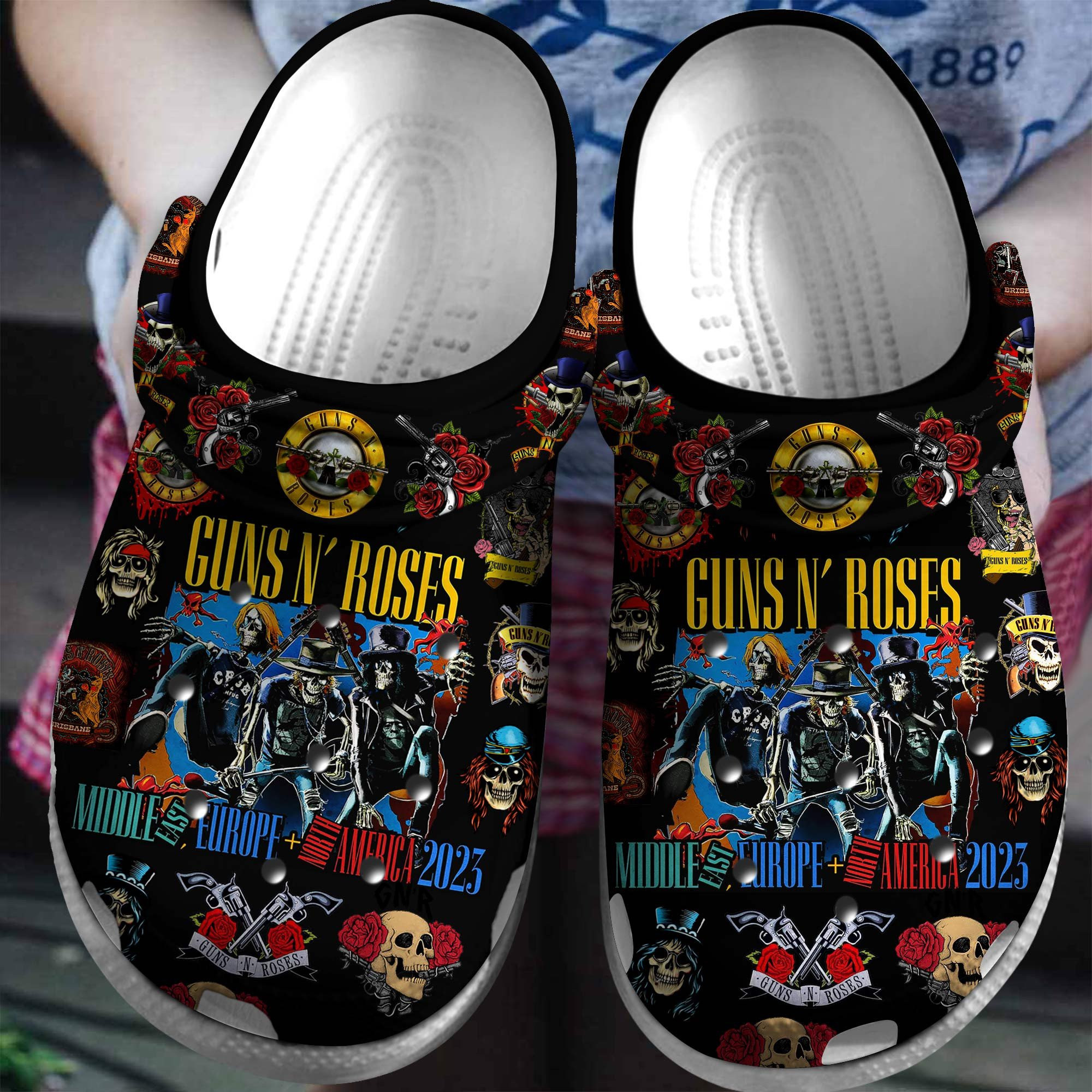 Guns N Rose Band Crocs Crocband Clogs Shoes Comfortable For Men Women
