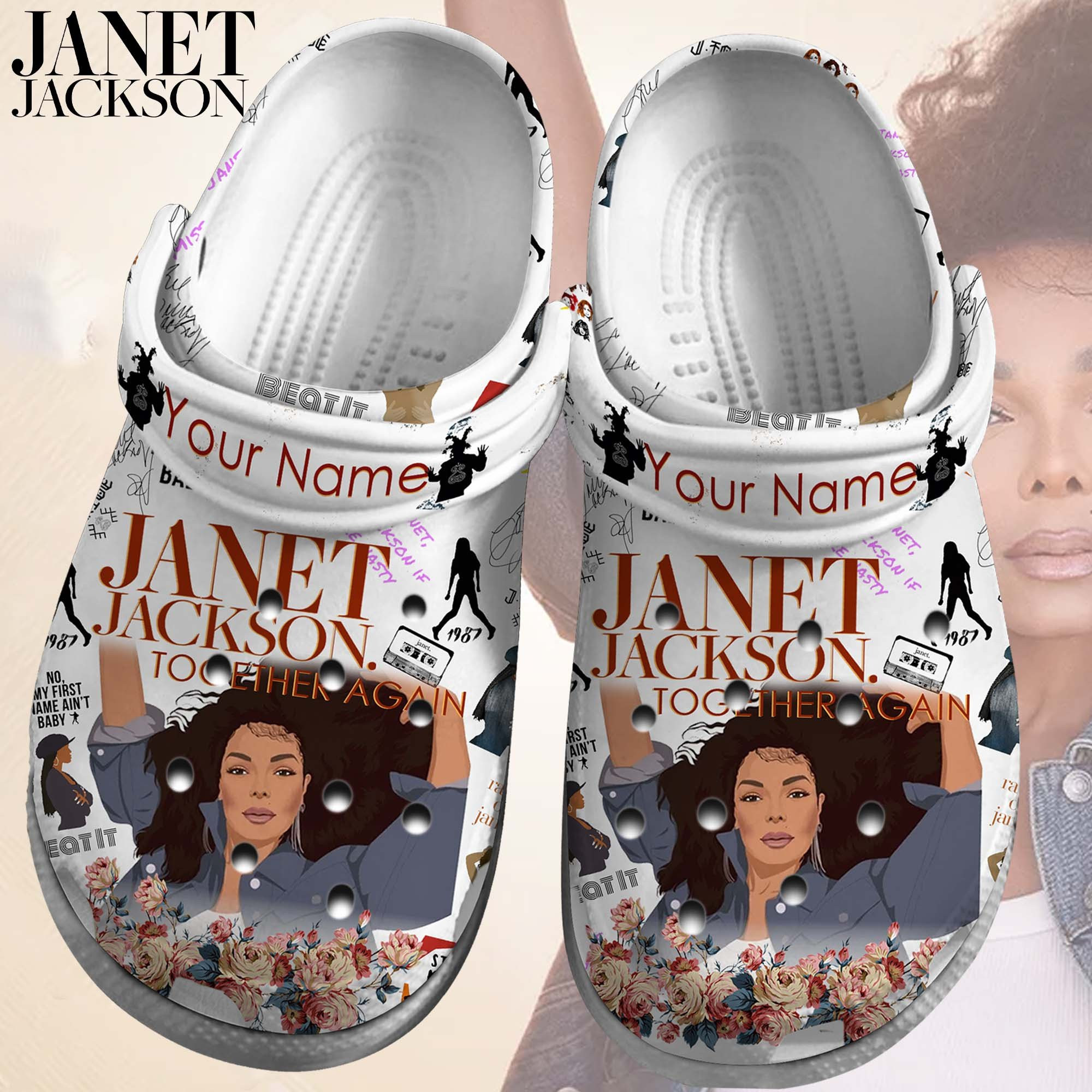 Janet Jackson Singer Crocs Crocband Clogs Shoes Comfortable For Men Women