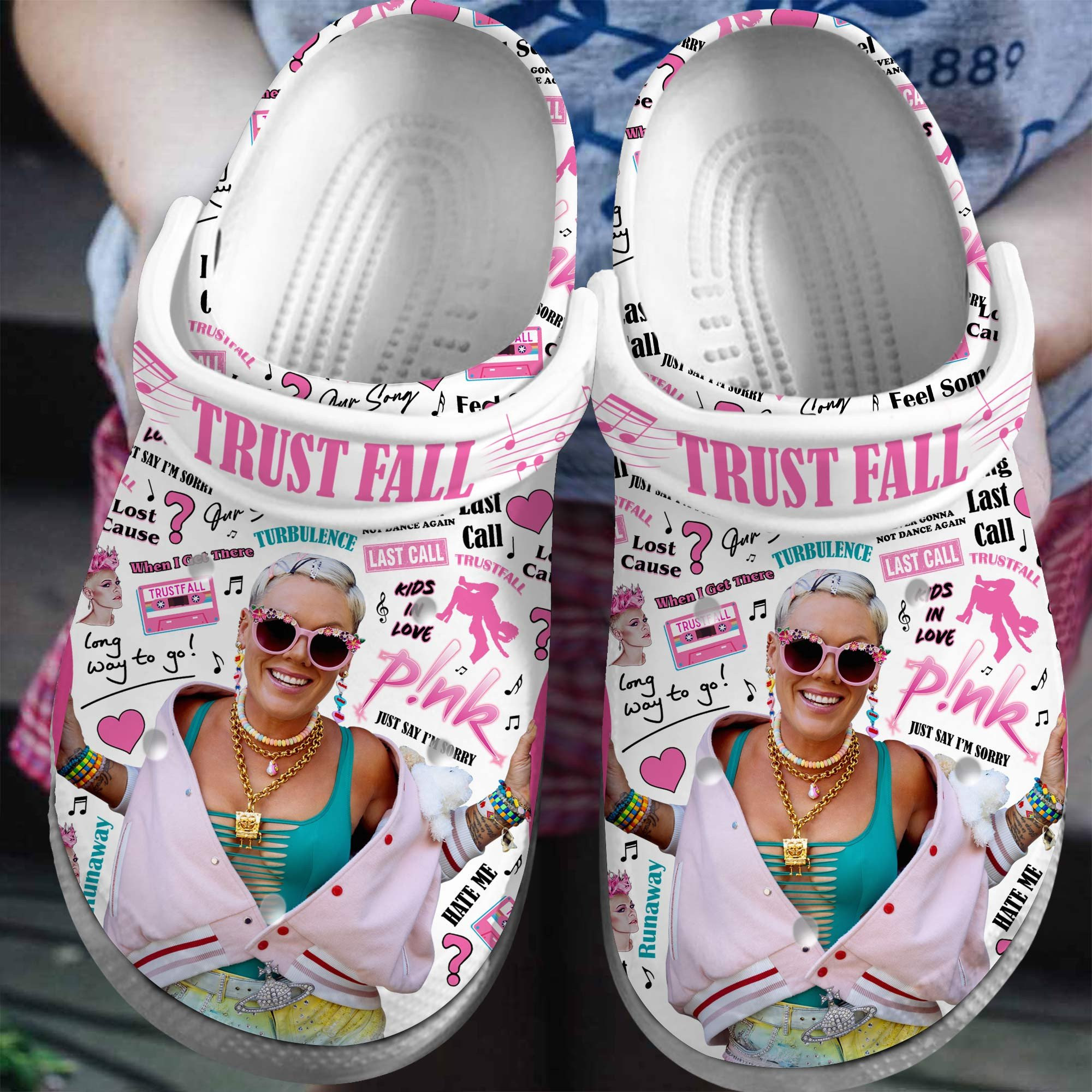 Pink Singer Crocs Crocband Clogs Shoes Comfortable For Men Women