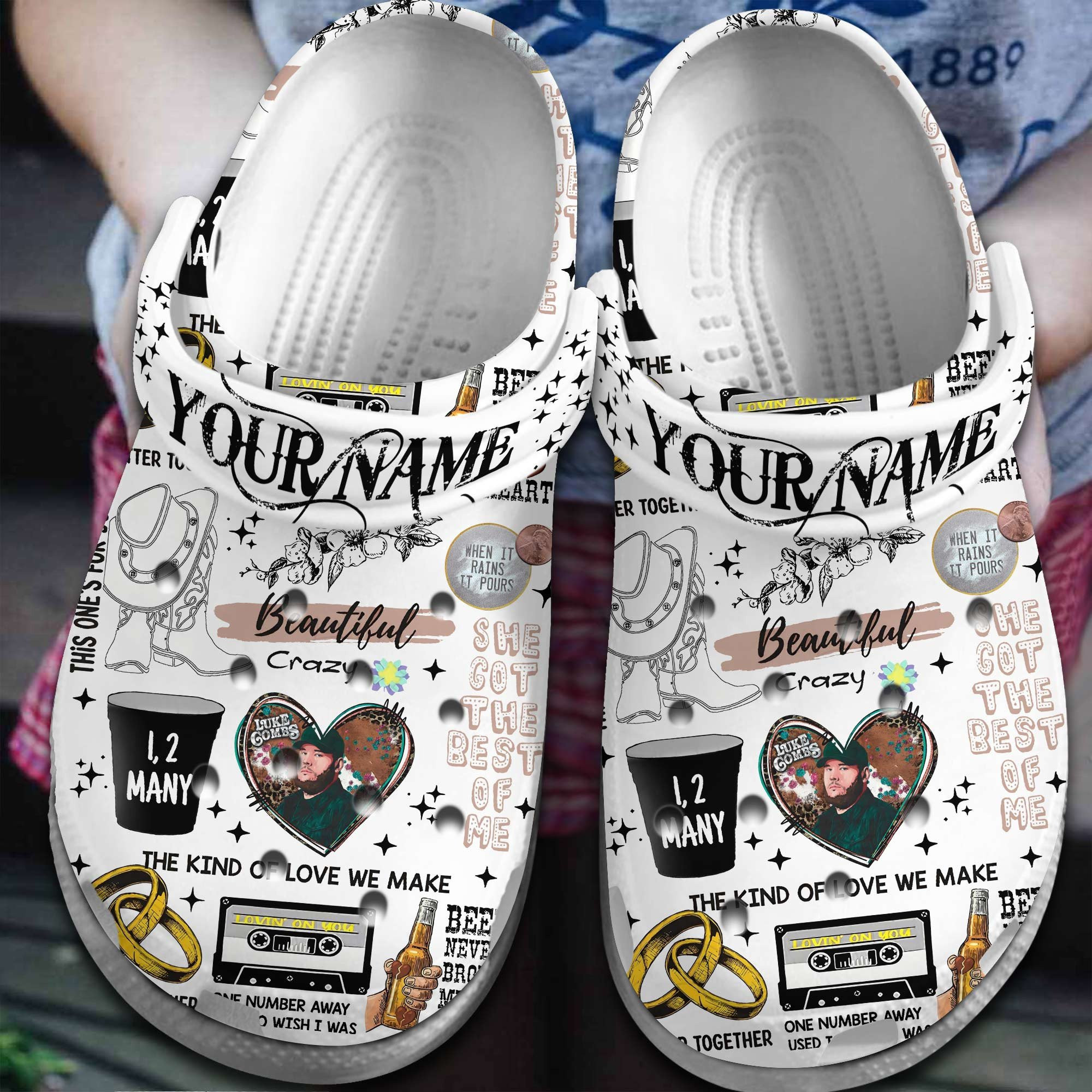 Luke Combs Singer Crocs Crocband Clogs Shoes Comfortable For Men Women
