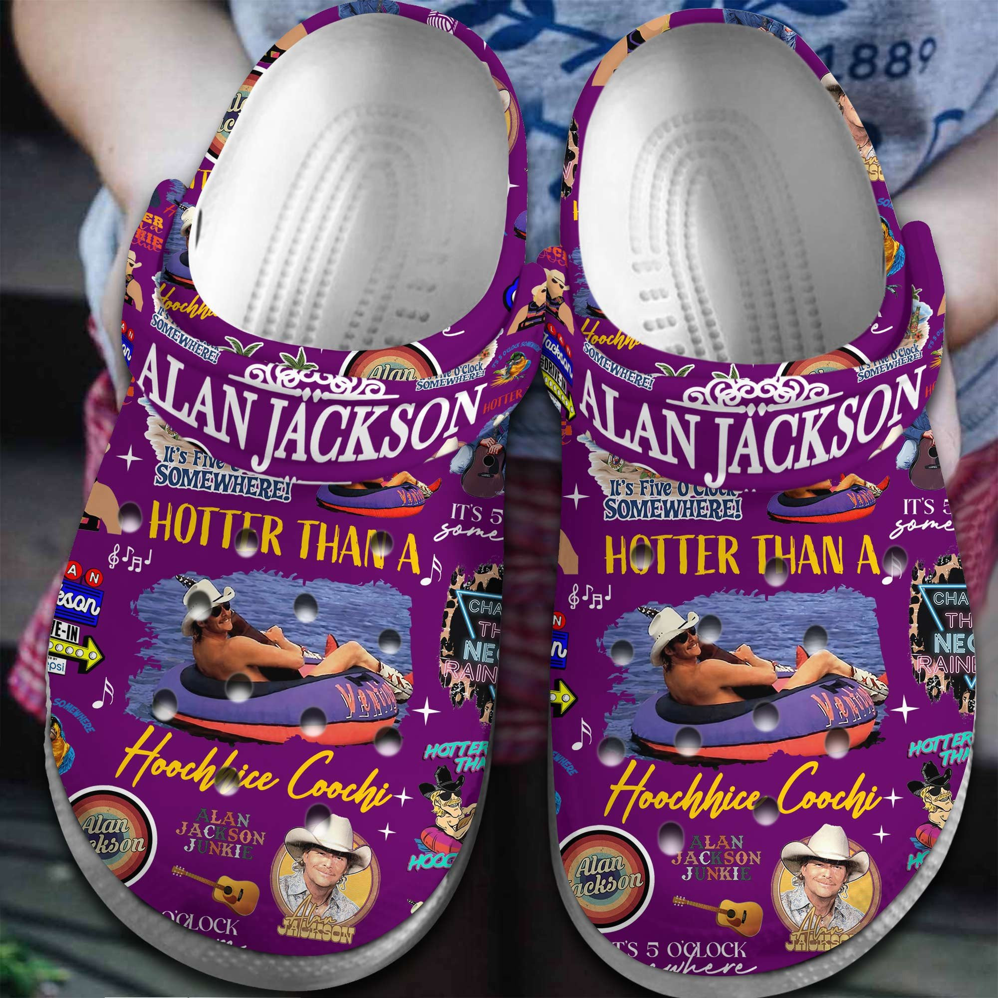 Alan Jackson Singer Hotter Than A Hoochie Coochie Crocs Crocband Clogs Shoes Comfortable For Men Women
