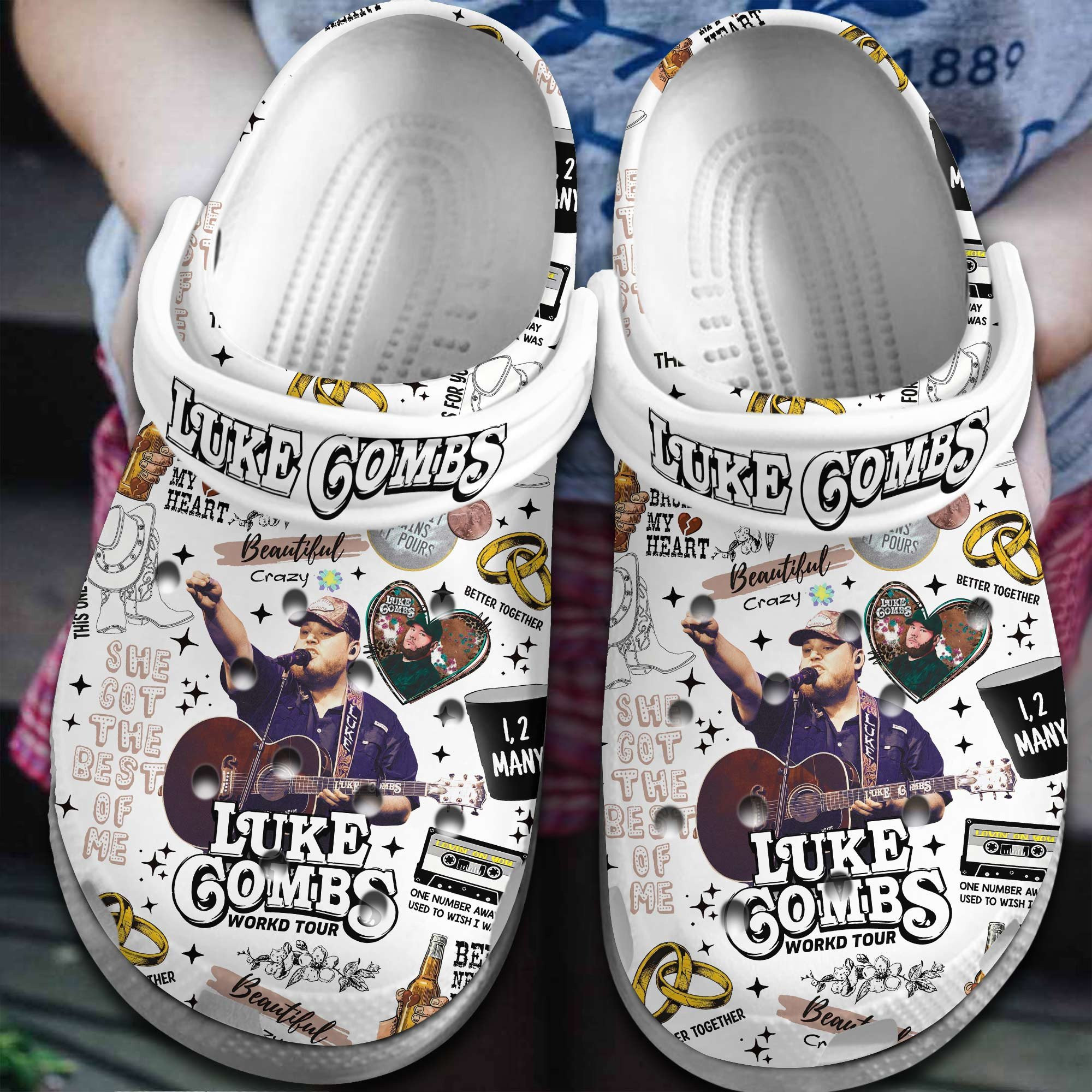 Luke Combs Singer Crocs Crocband Clogs Shoes Comfortable For Men Women