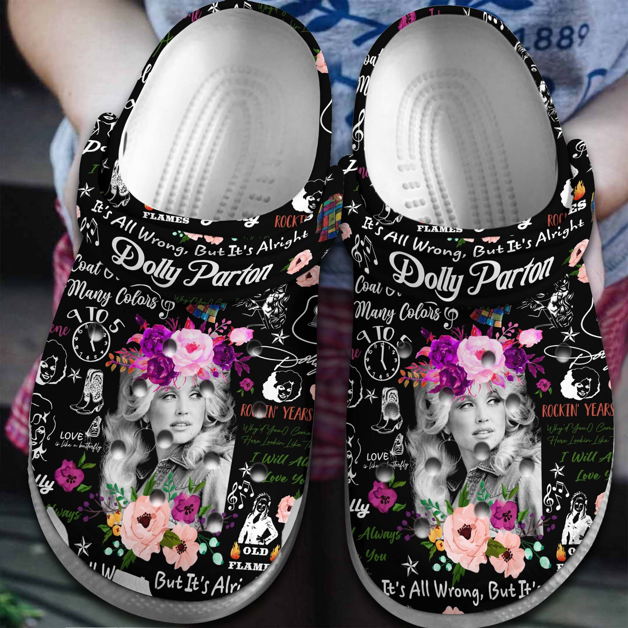 Dolly Parton Music Crocs Crocband Clogs Shoes