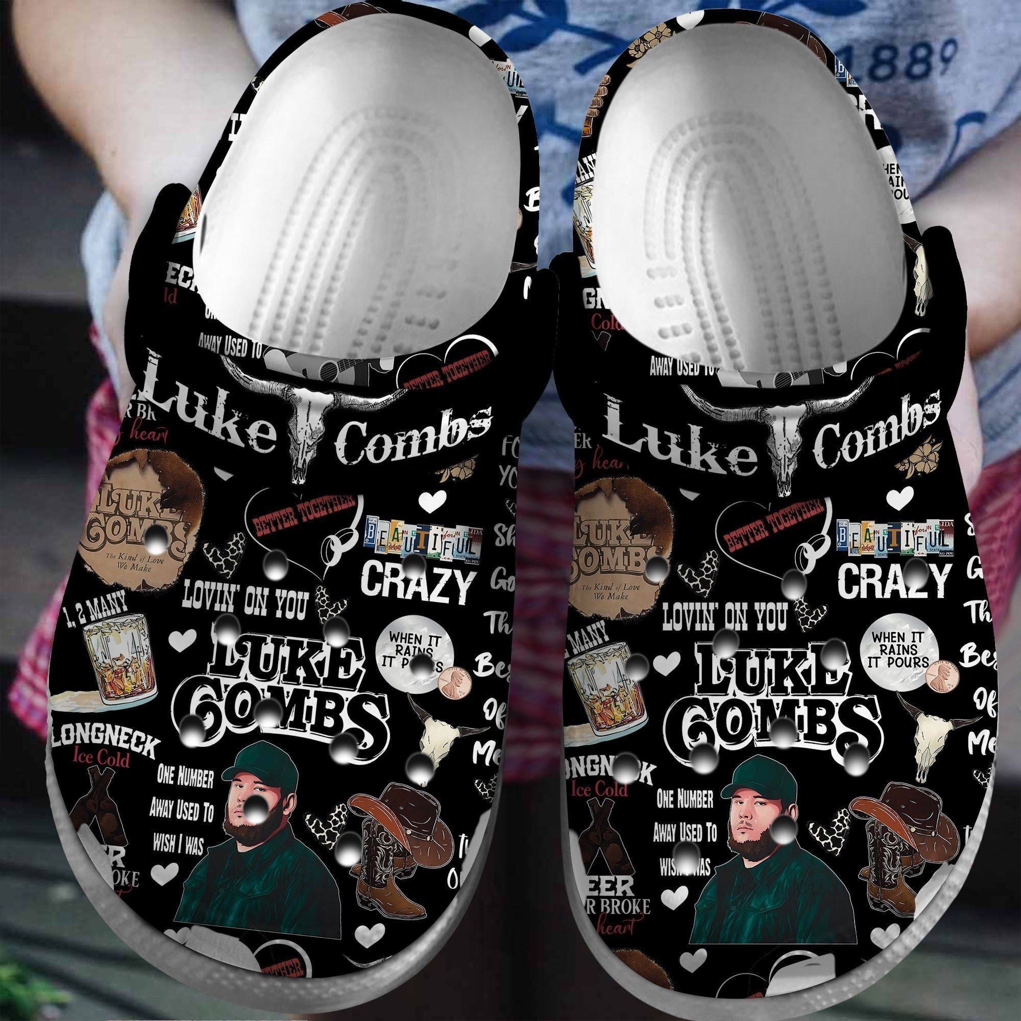 Luke Combs Singer Music Crocs Crocband Clogs Shoes