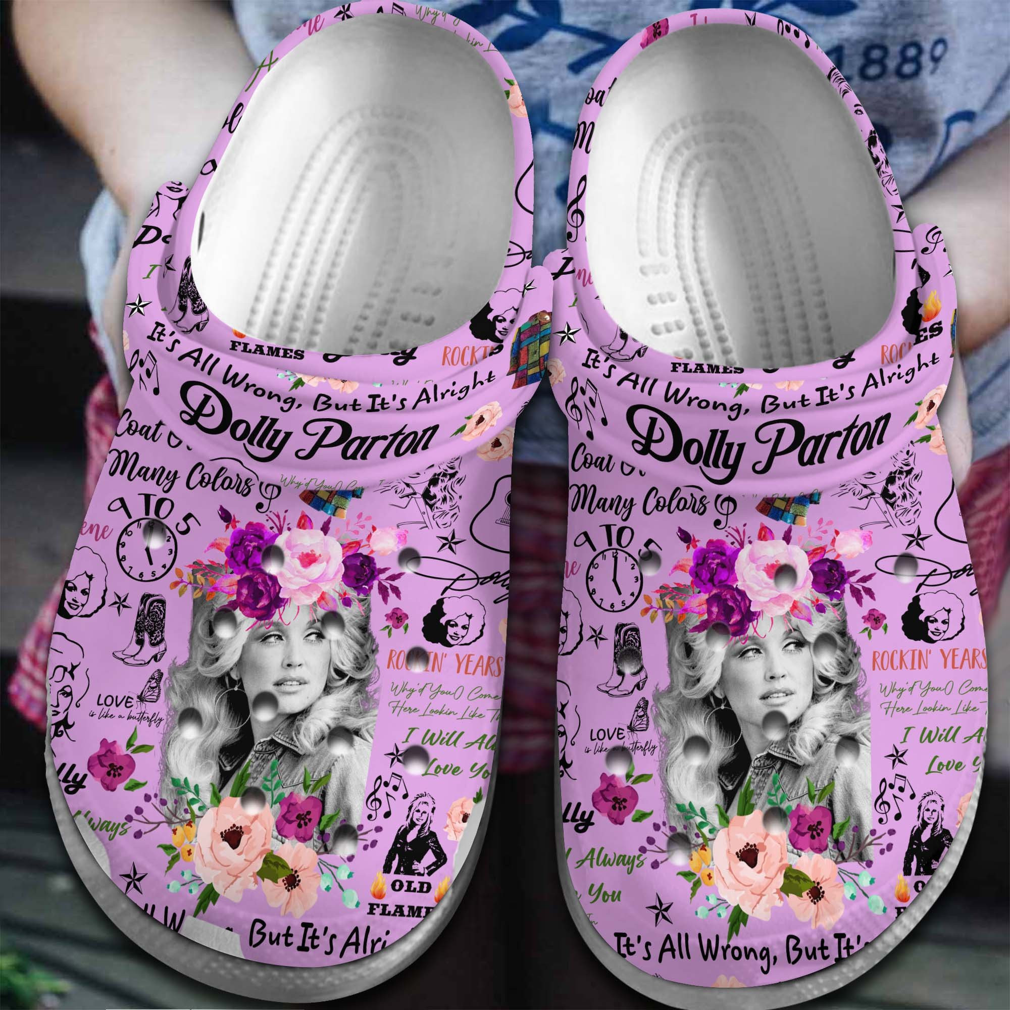 Dolly Parton Music Crocs Crocband Clogs Shoes Comfortable For Men Women