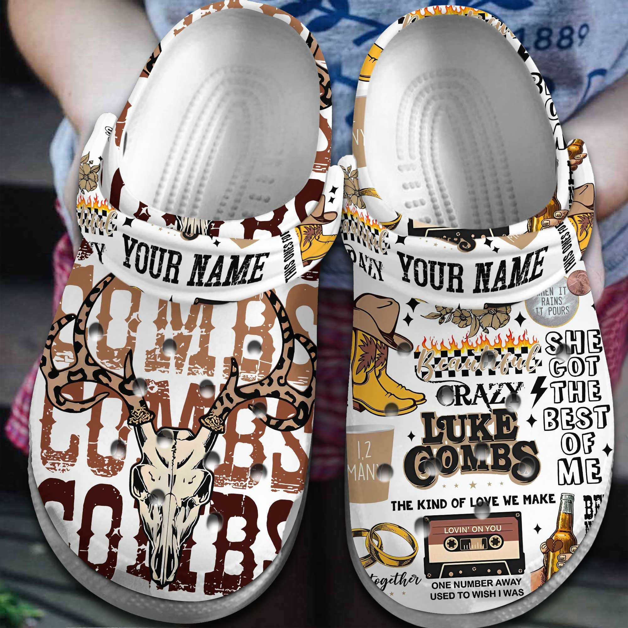 Luke Combs Singer Music Crocs Crocband Clogs Shoes