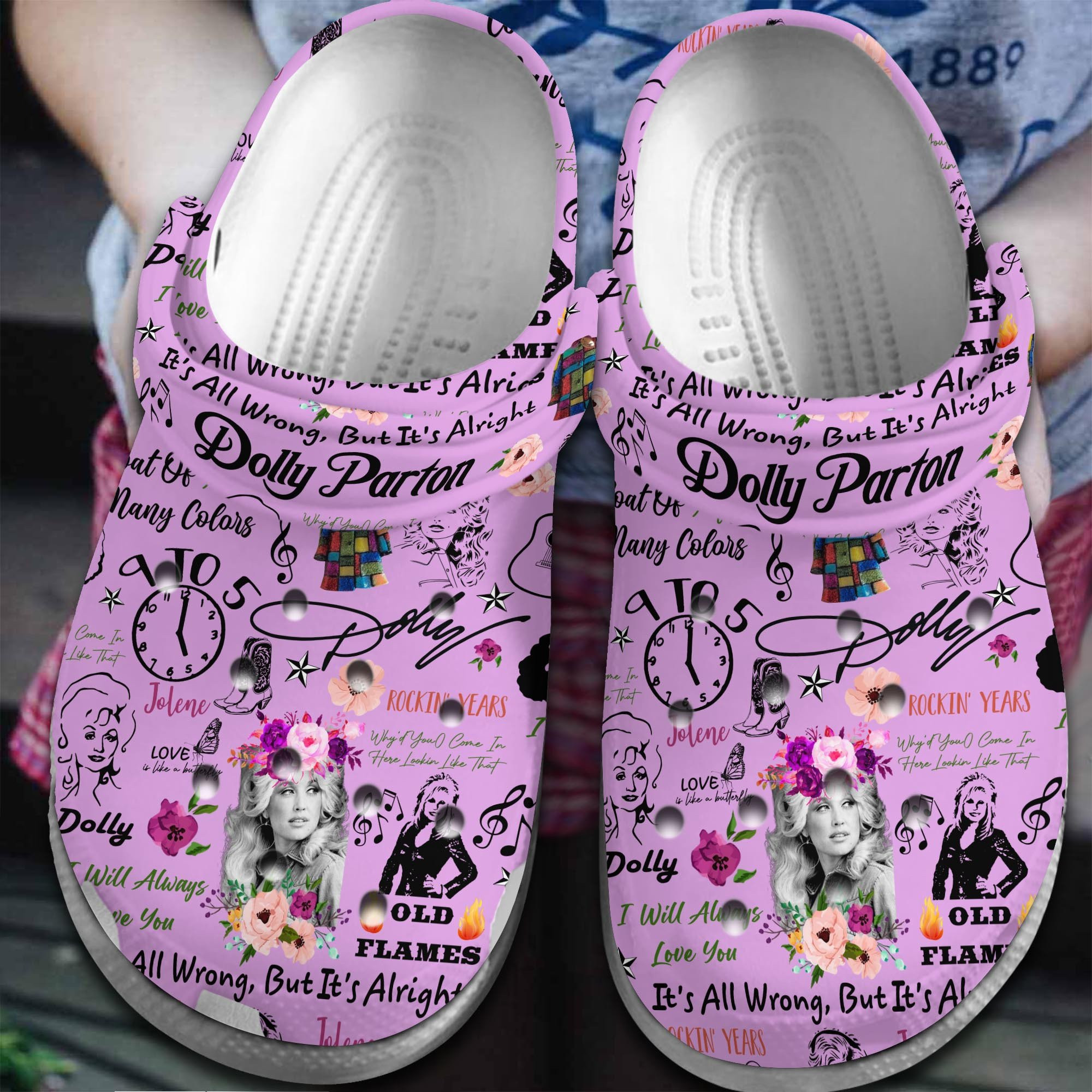 Dolly Parton Music Crocs Crocband Clogs Shoes Comfortable For Men Women