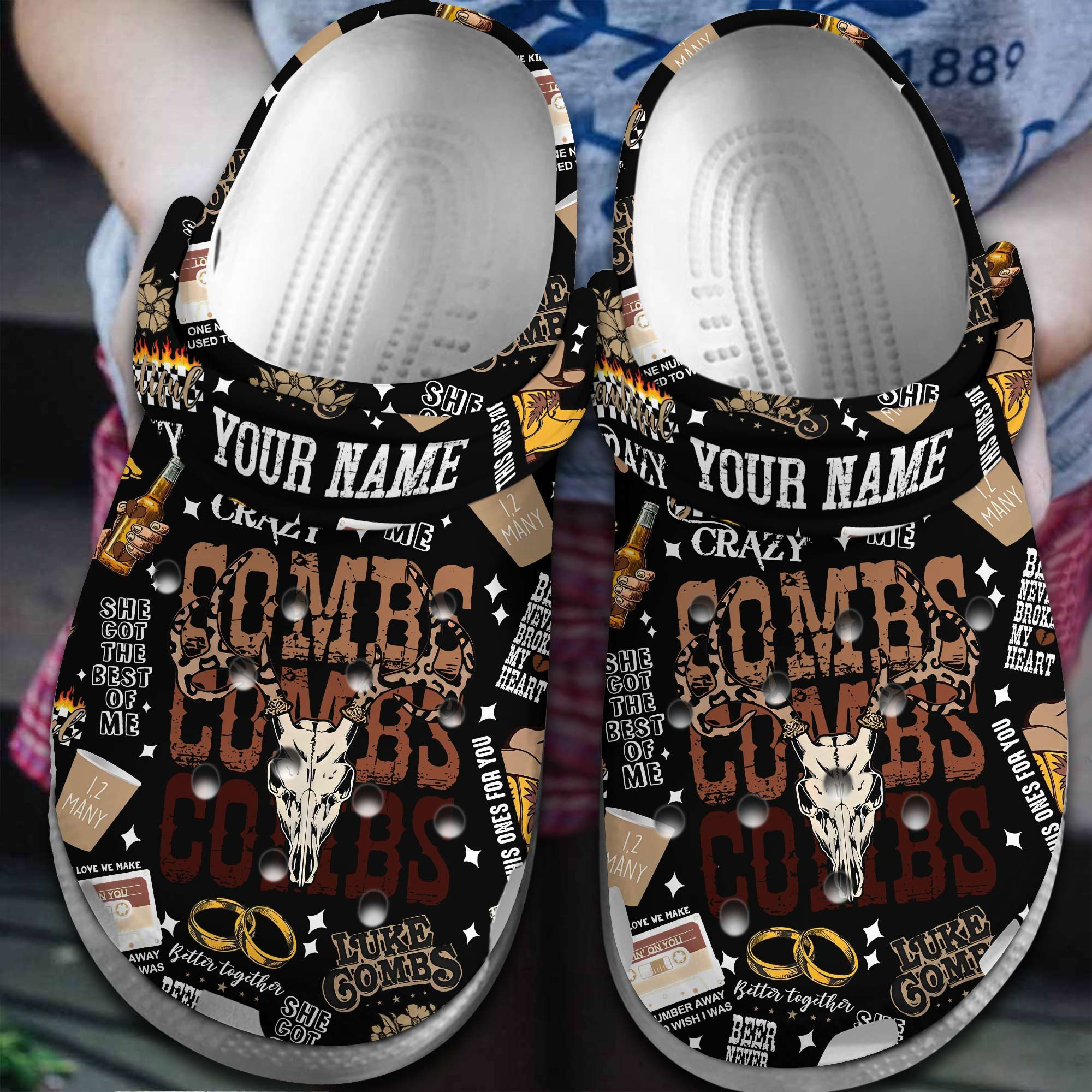 Luke Combs Singer Music Crocs Crocband Clogs Shoes