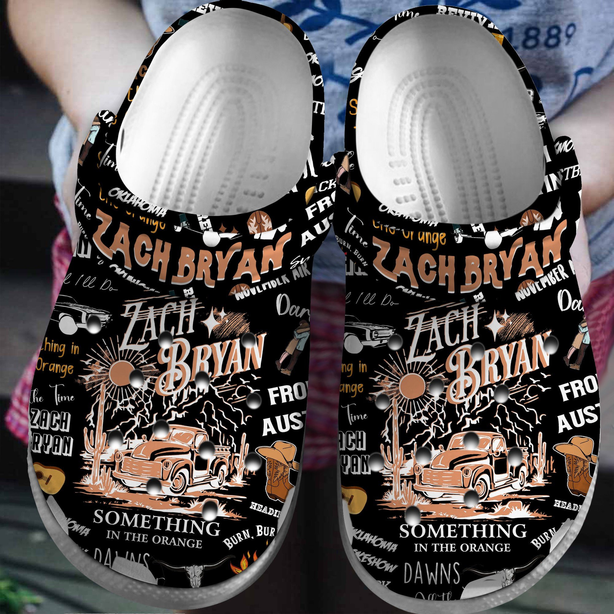 Zach Bryan Singer Music Crocs Crocband Clogs Shoes
