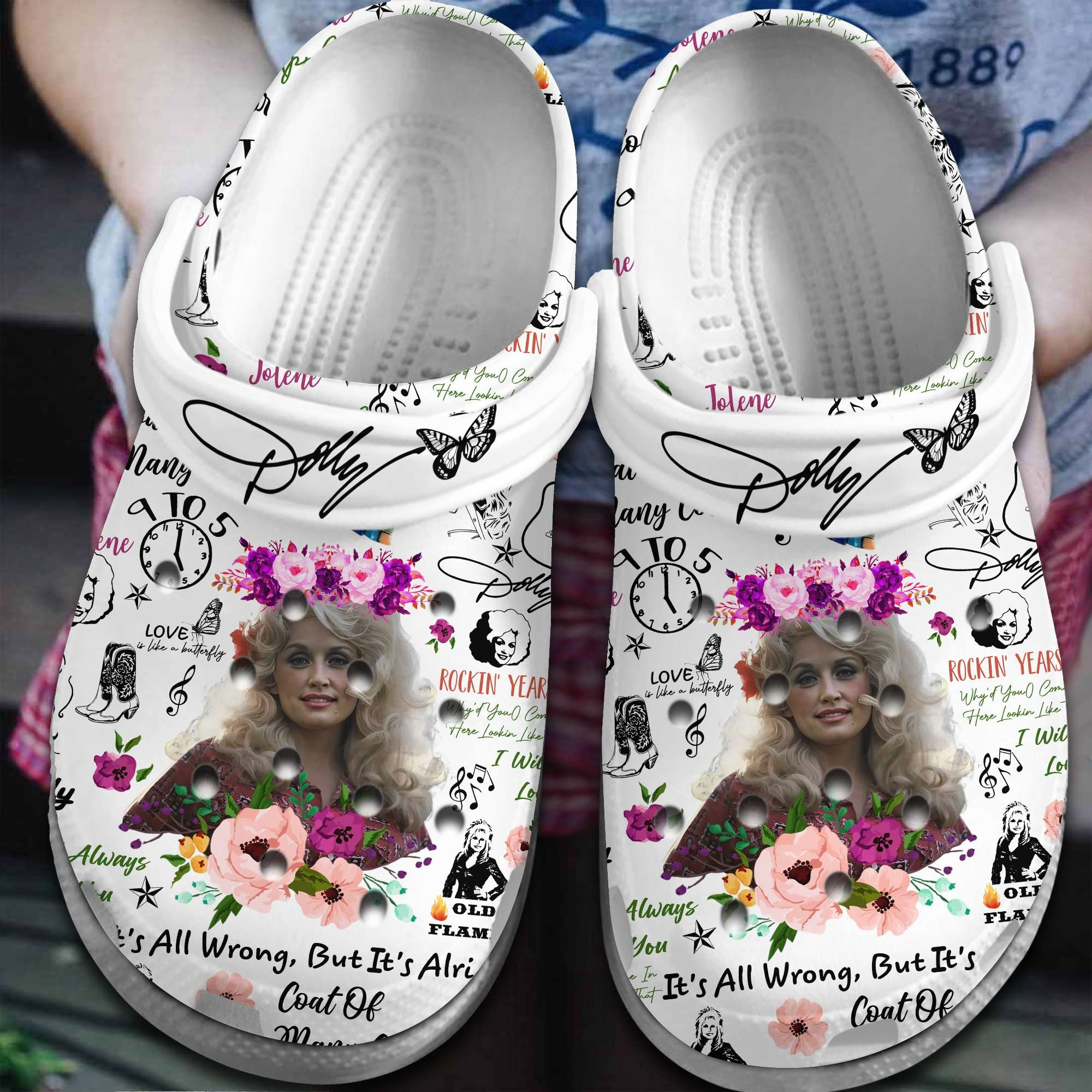 Dolly Parton Music Crocs Crocband Clogs Shoes