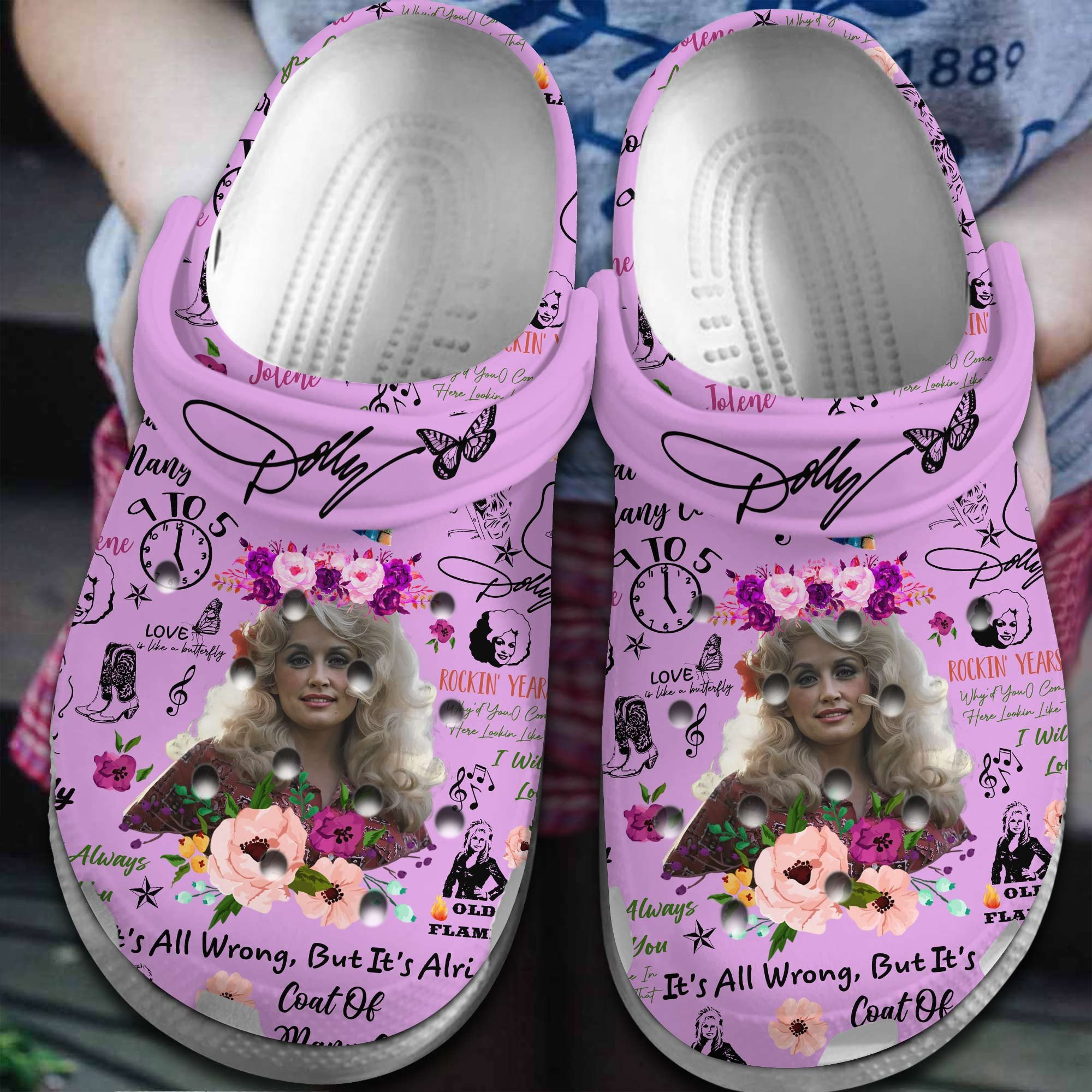 Dolly Parton Music Crocs Crocband Clogs Shoes
