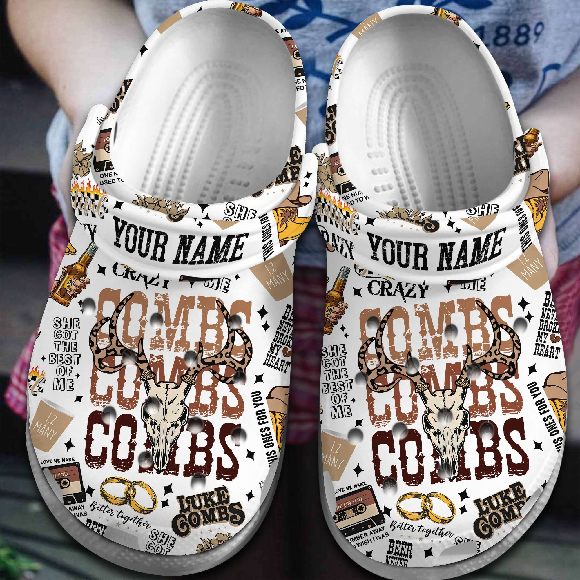 Luke Combs Singer Gift Crocs Crocband Clogs Shoes
