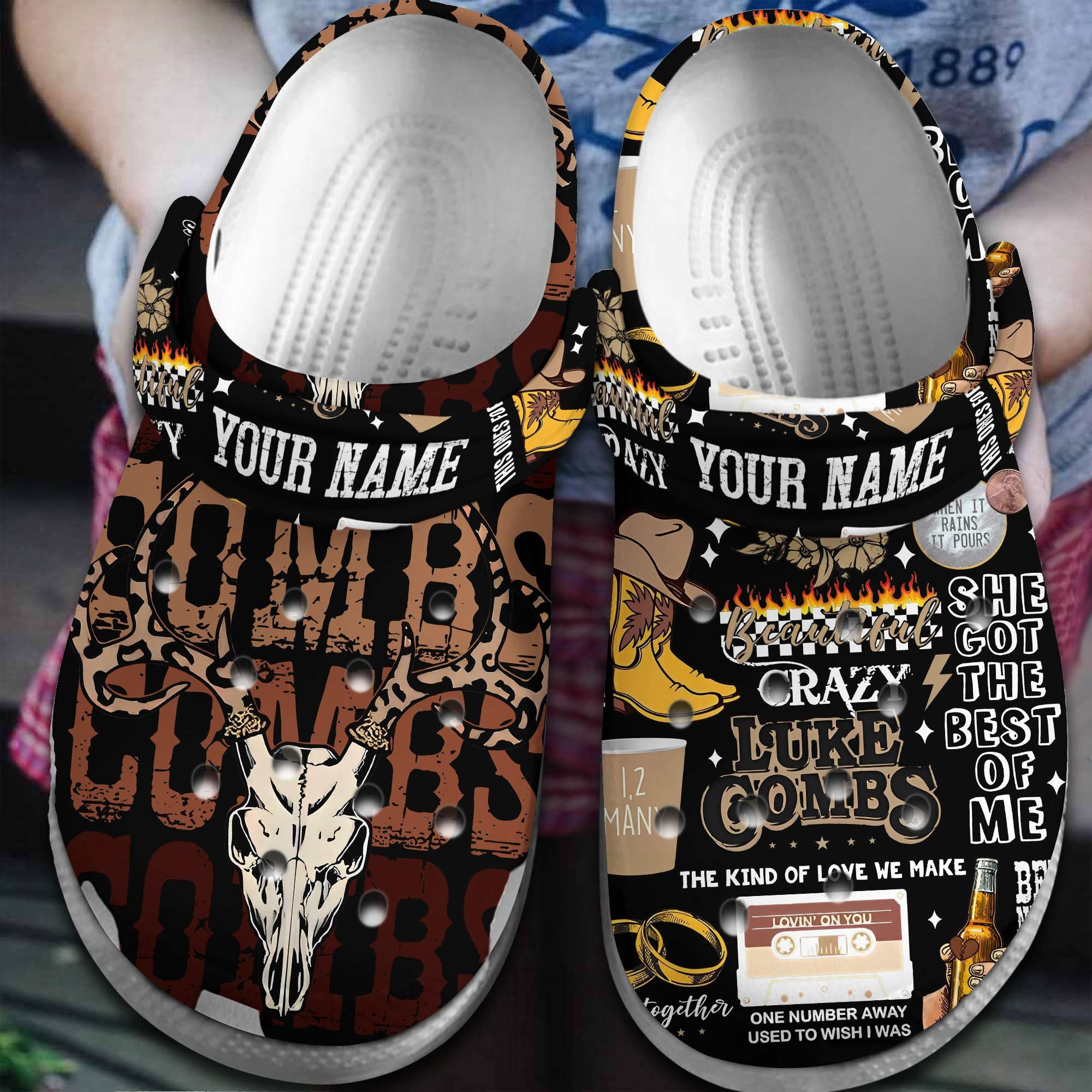 Luke Combs Singer Gift Crocs Crocband Clogs Shoes