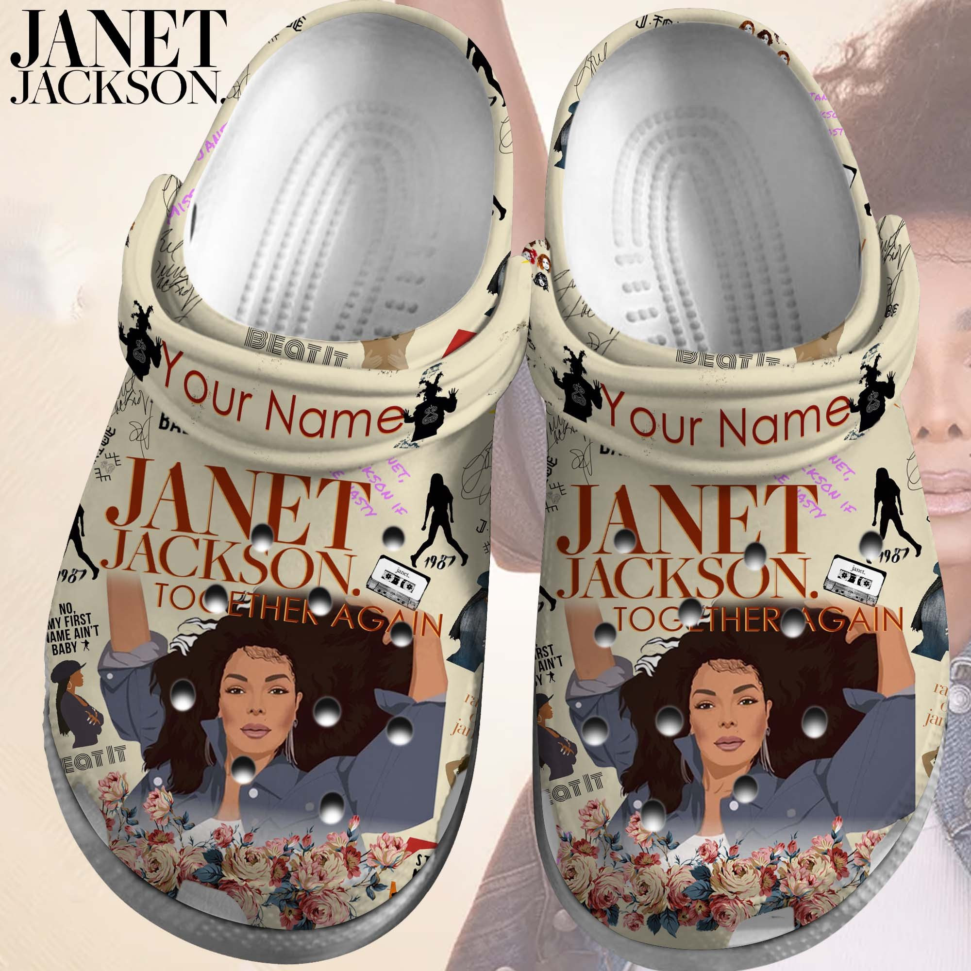Janet Jackson Singer Gift Crocs Crocband Clogs Shoes