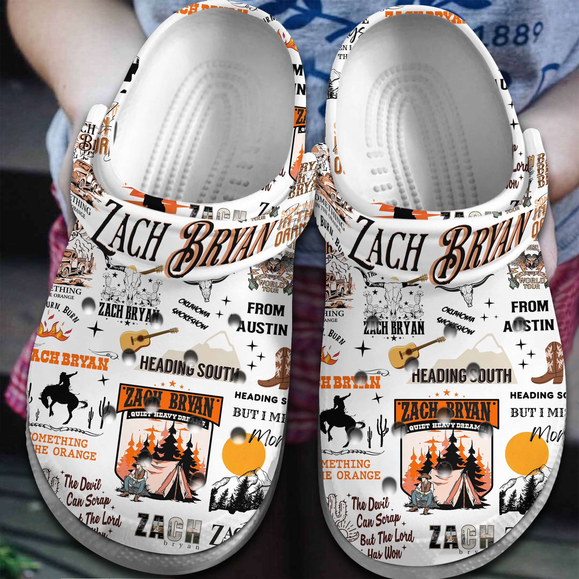 Zach Bryan Singer Gift Crocs Crocband Clogs Shoes