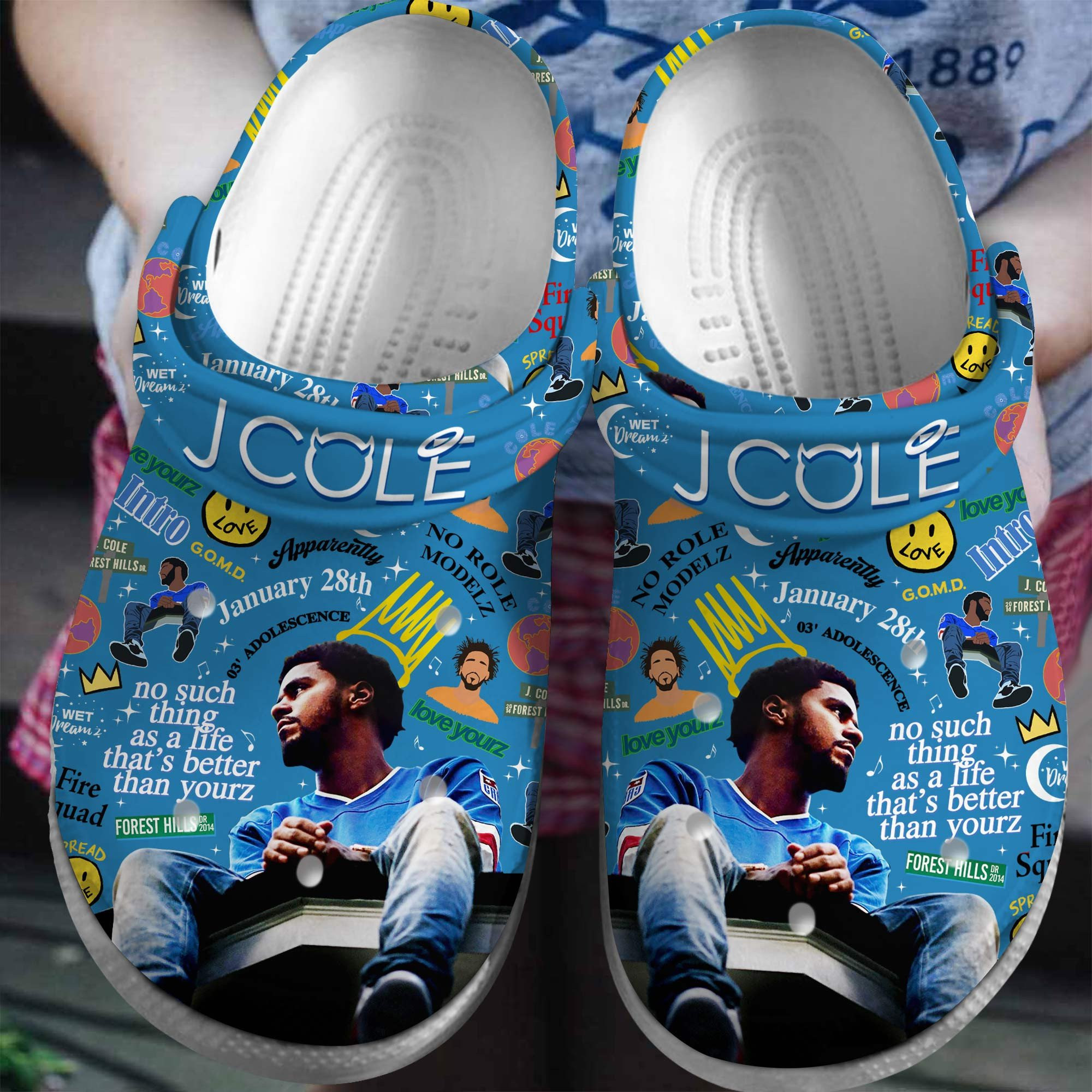 J Cole Rapper Gift Crocs Crocband Clogs Shoes