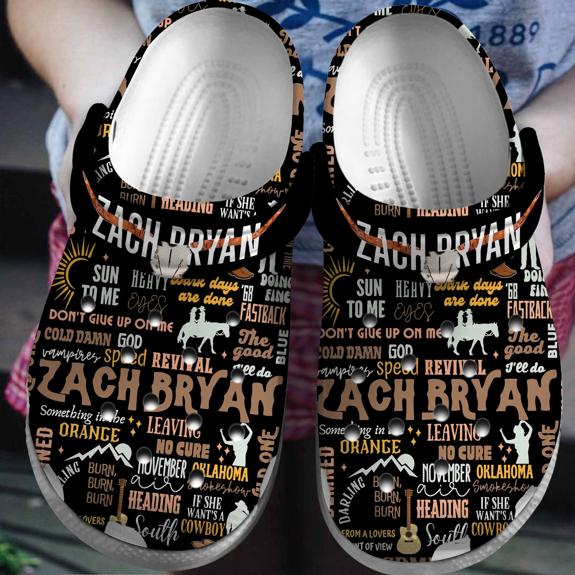Zach Bryan Singer Gift Crocs Crocband Clogs Shoes