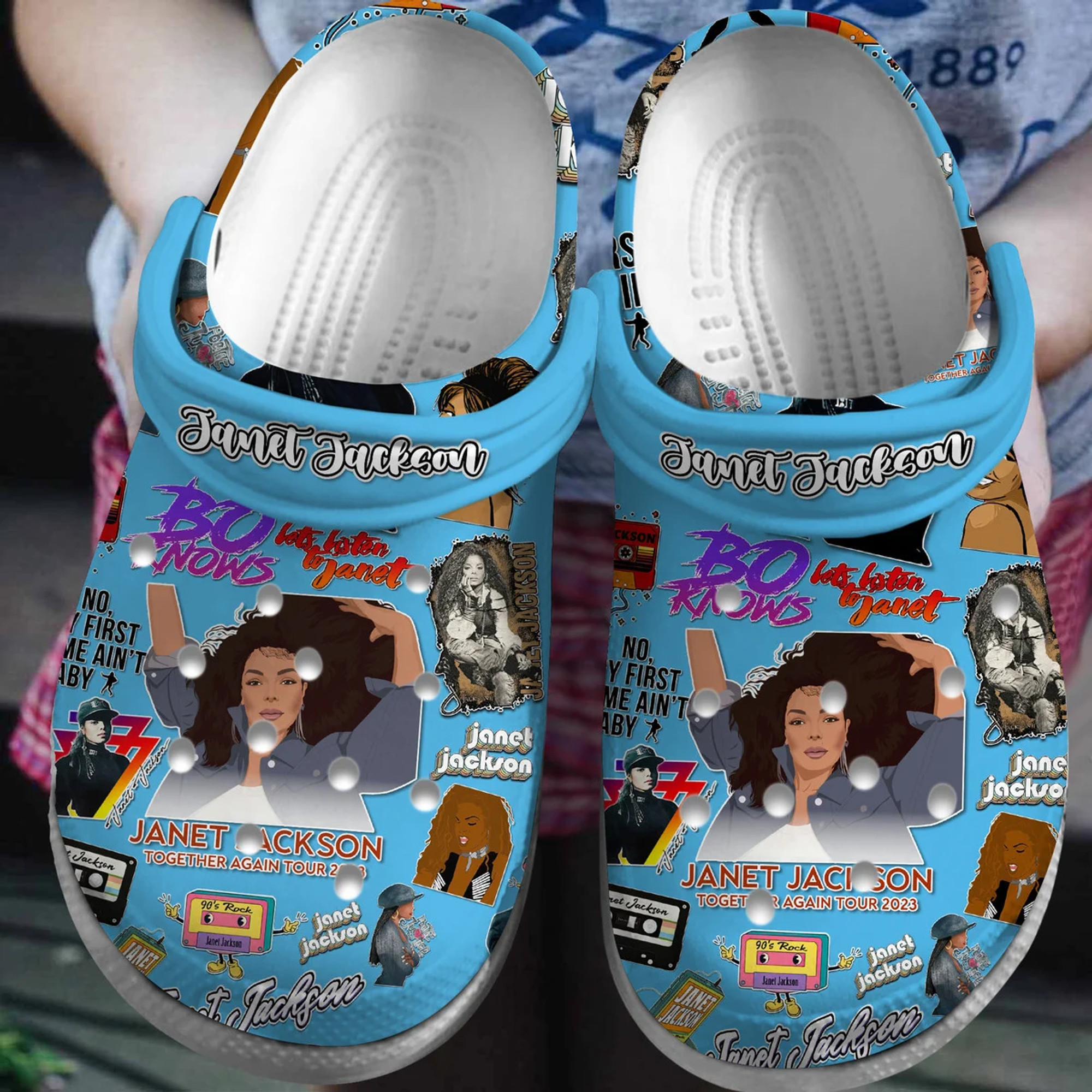 Janet Jackson Singer Gift Crocs Crocband Clogs Shoes