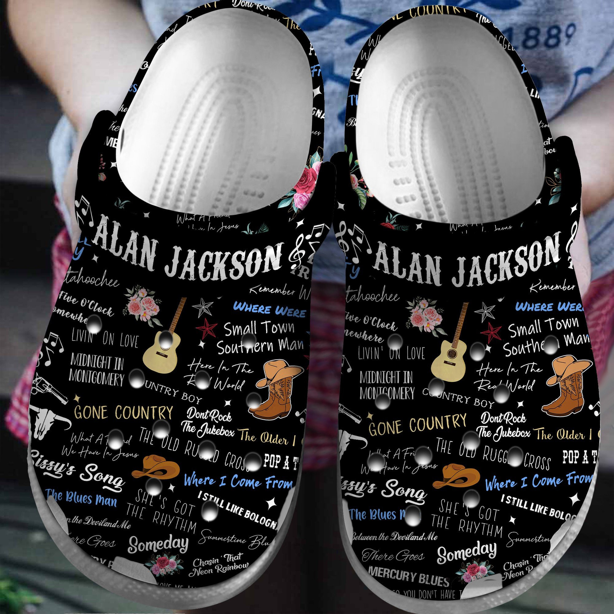 Alan Jackson Singer Gift Crocs Crocband Clogs Shoes