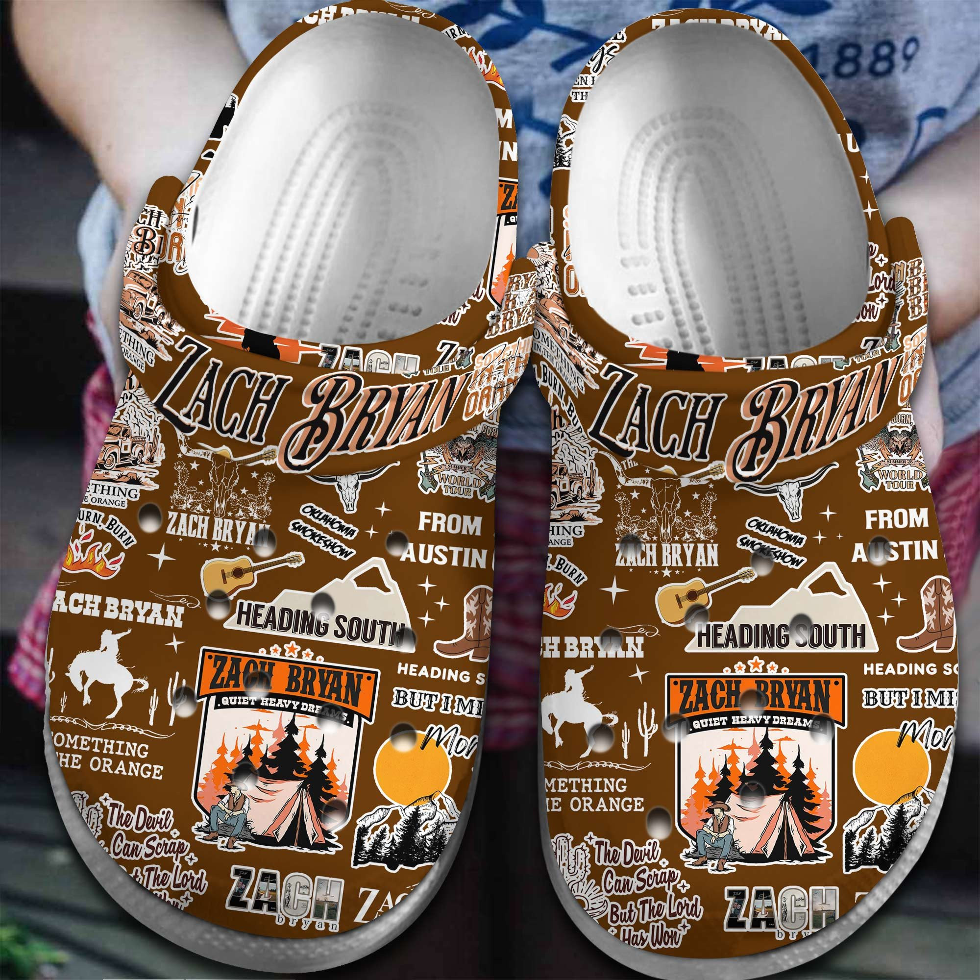 Zach Bryan Singer Gift Crocs Crocband Clogs Shoes