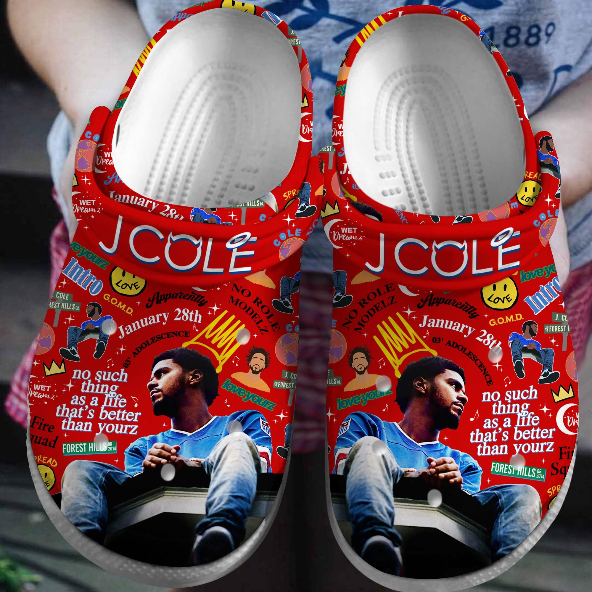 J Cole Rapper Gift Crocs Crocband Clogs Shoes