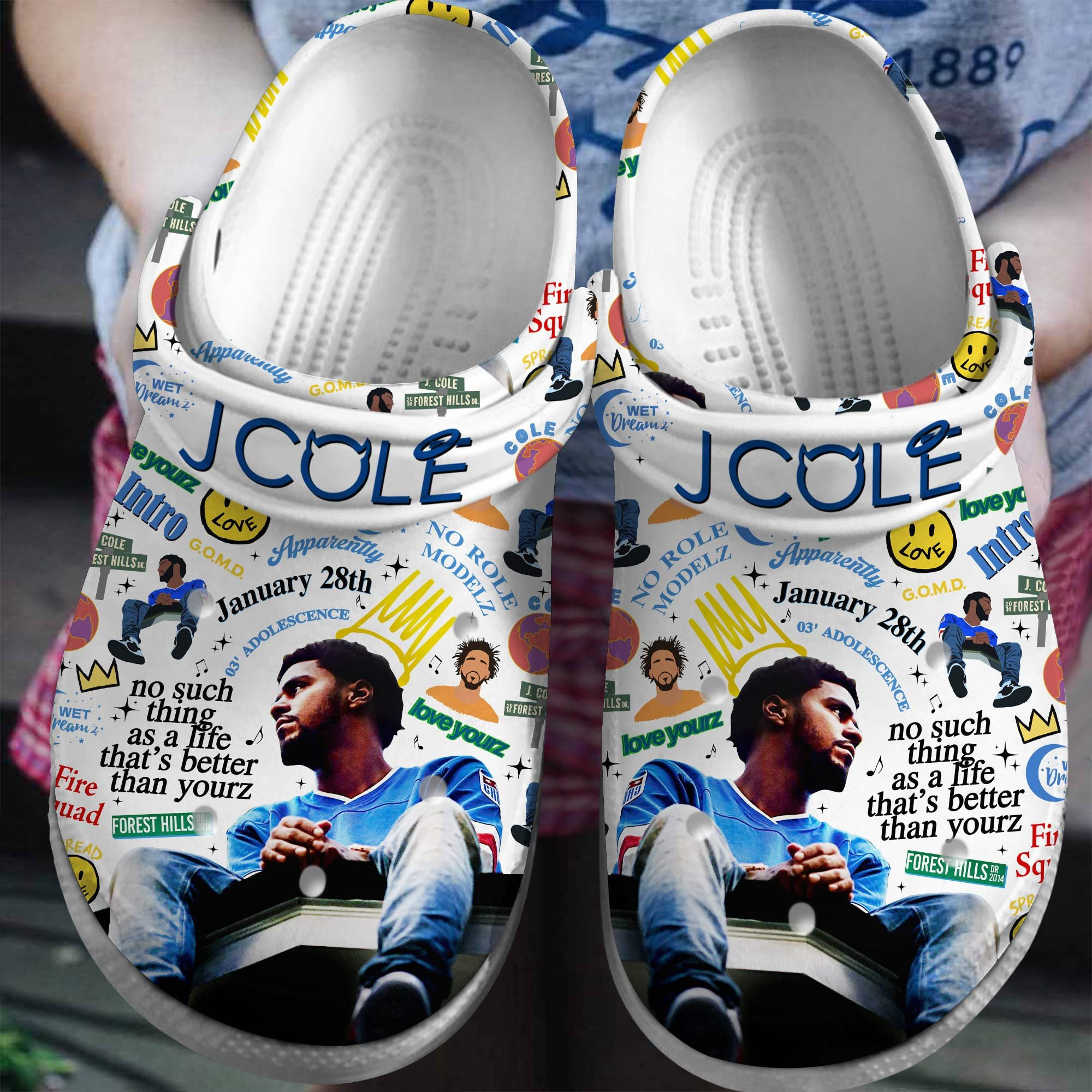 J Cole Rapper Gift Crocs Crocband Clogs Shoes