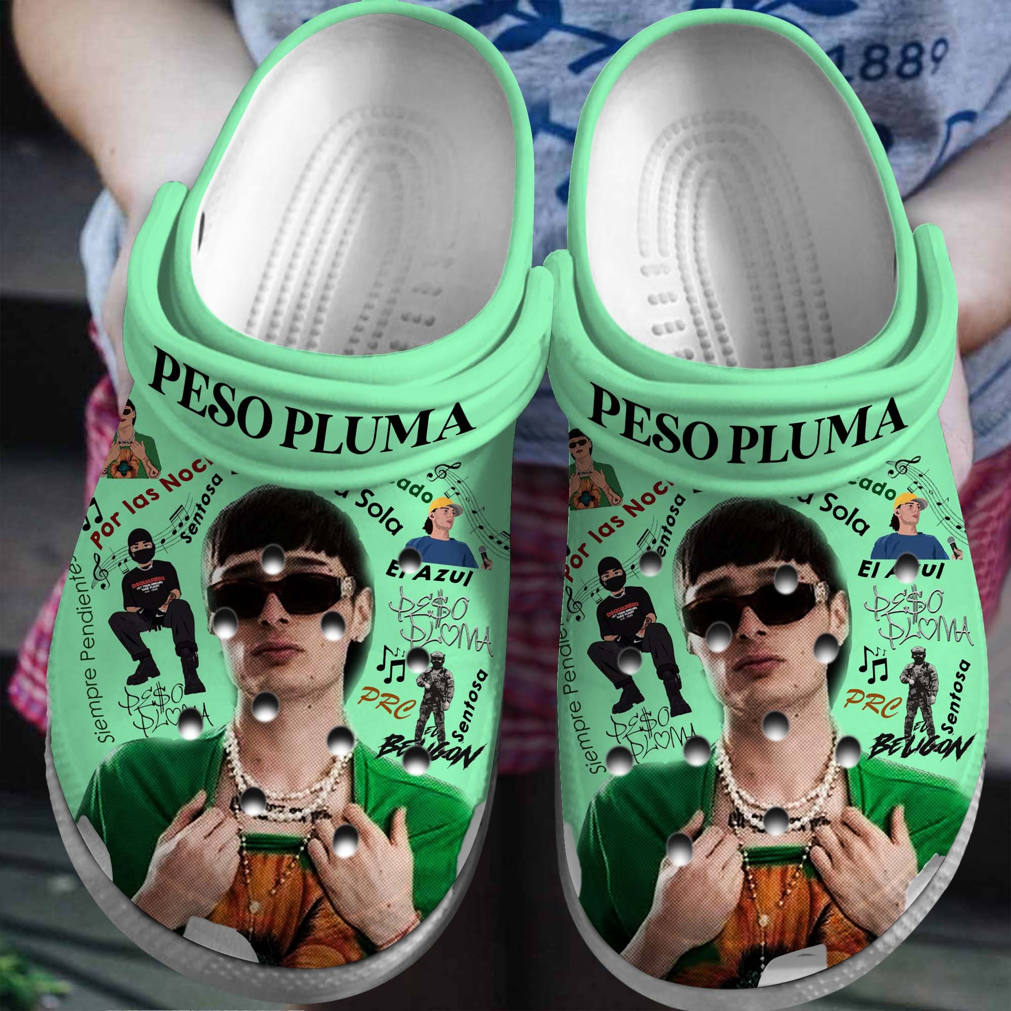 Peso Pluma Singer Gift Crocs Crocband Clogs Shoes