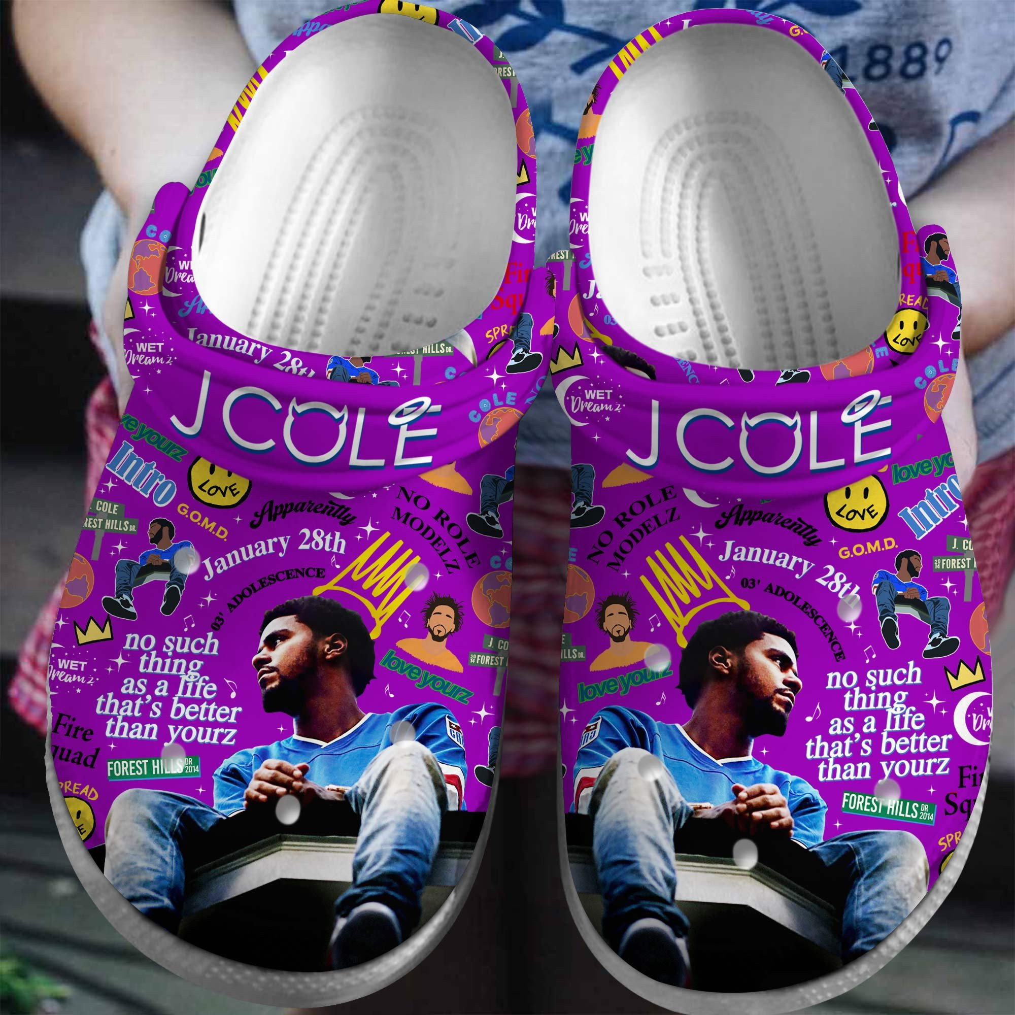 J Cole Rapper Gift Crocs Crocband Clogs Shoes