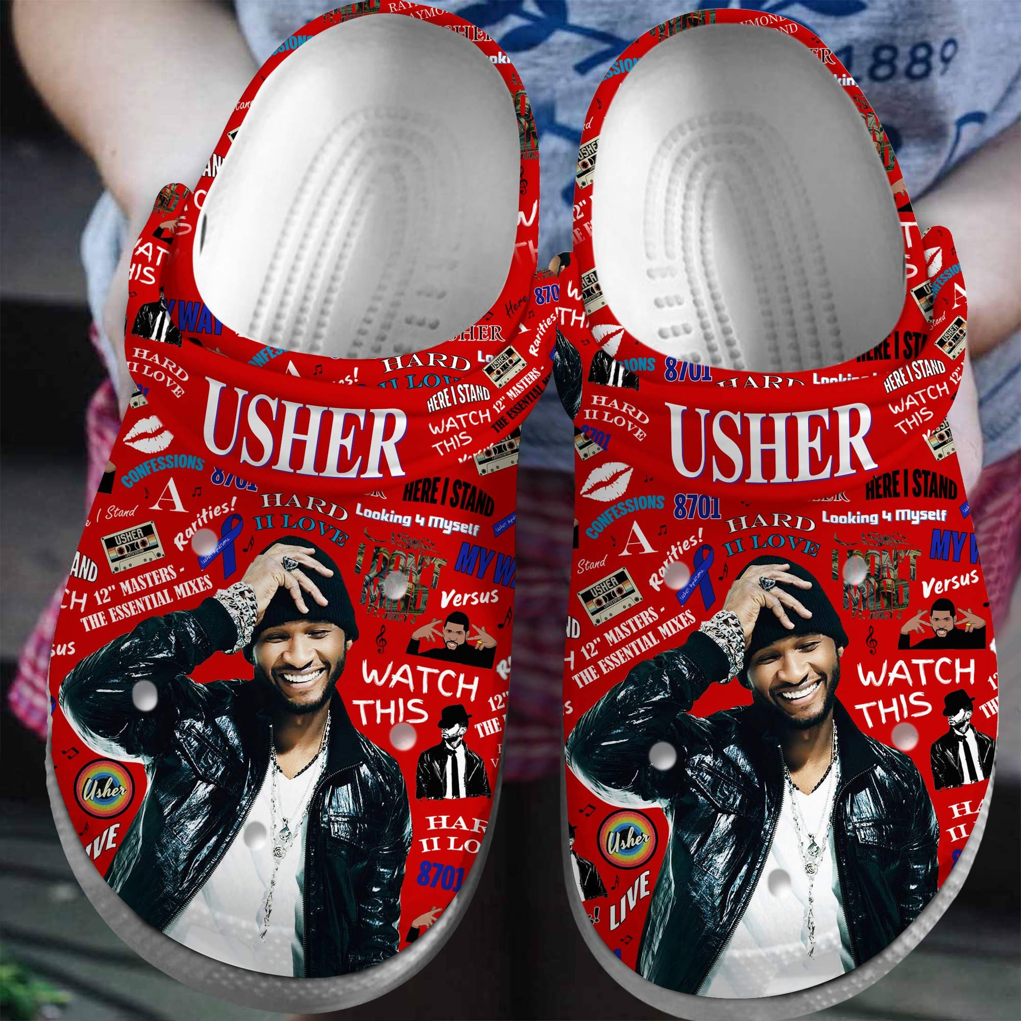 Usher Singer Gift Crocs Crocband Clogs Shoes