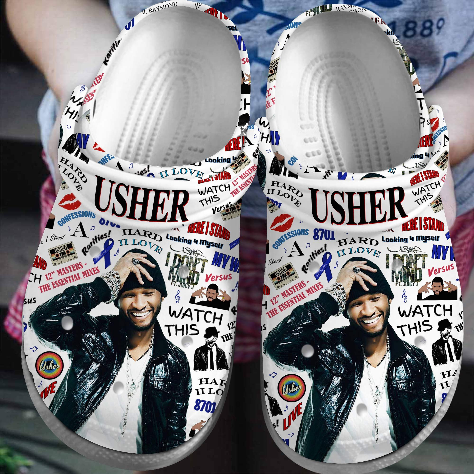 Usher Singer Gift Crocs Crocband Clogs Shoes