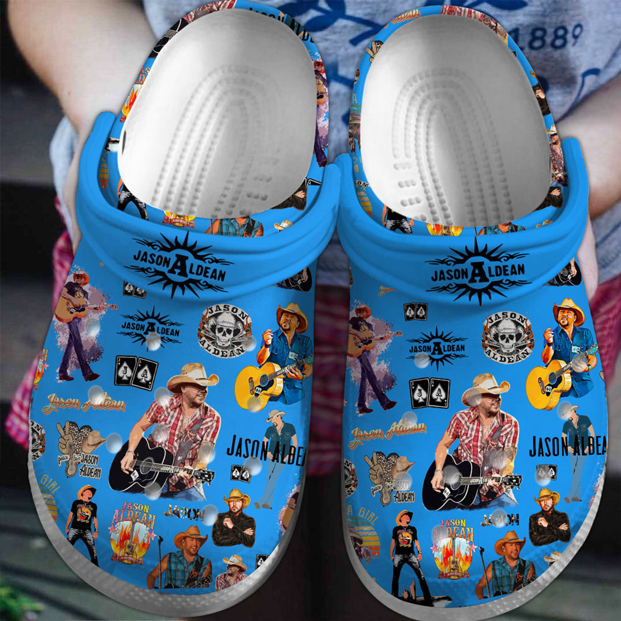 Jason Aldean Singer Music Crocs Crocband Clogs Shoes