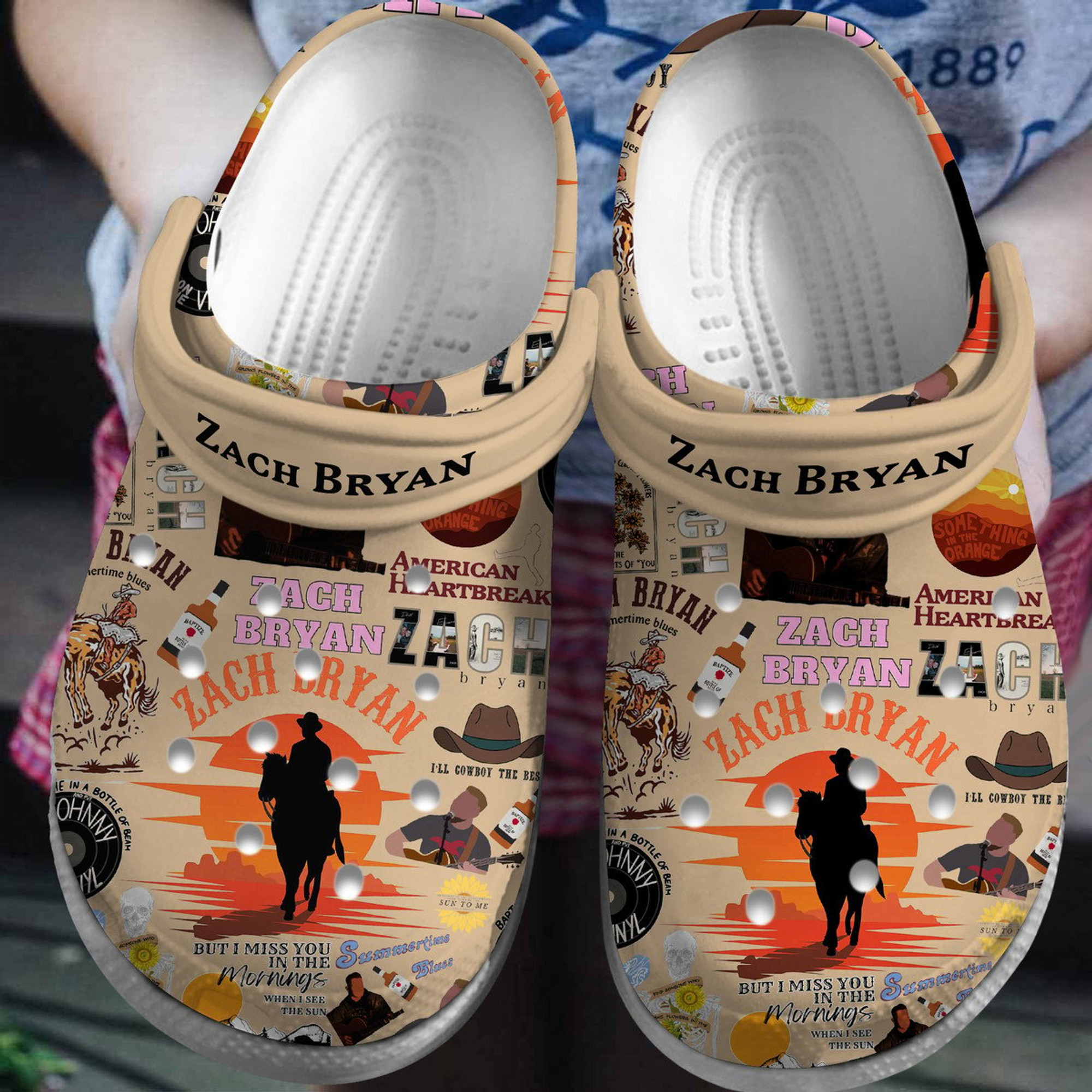 Zach Bryan Music Crocs Crocband Clogs Shoes