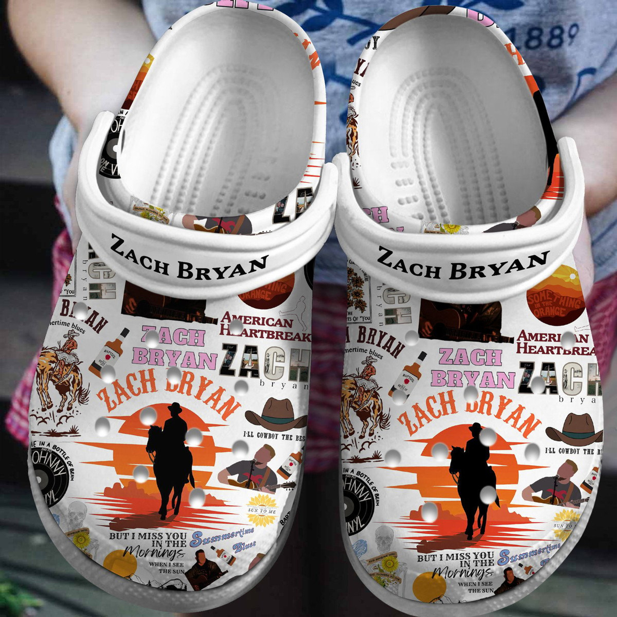 Zach Bryan Music Crocs Crocband Clogs Shoes