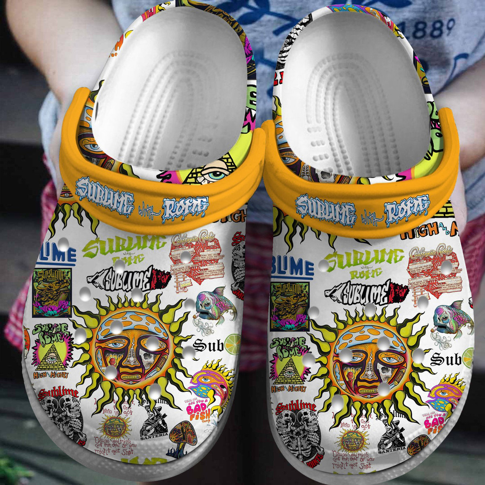 Sublime With Rome Music Crocs Crocband Clogs Shoes