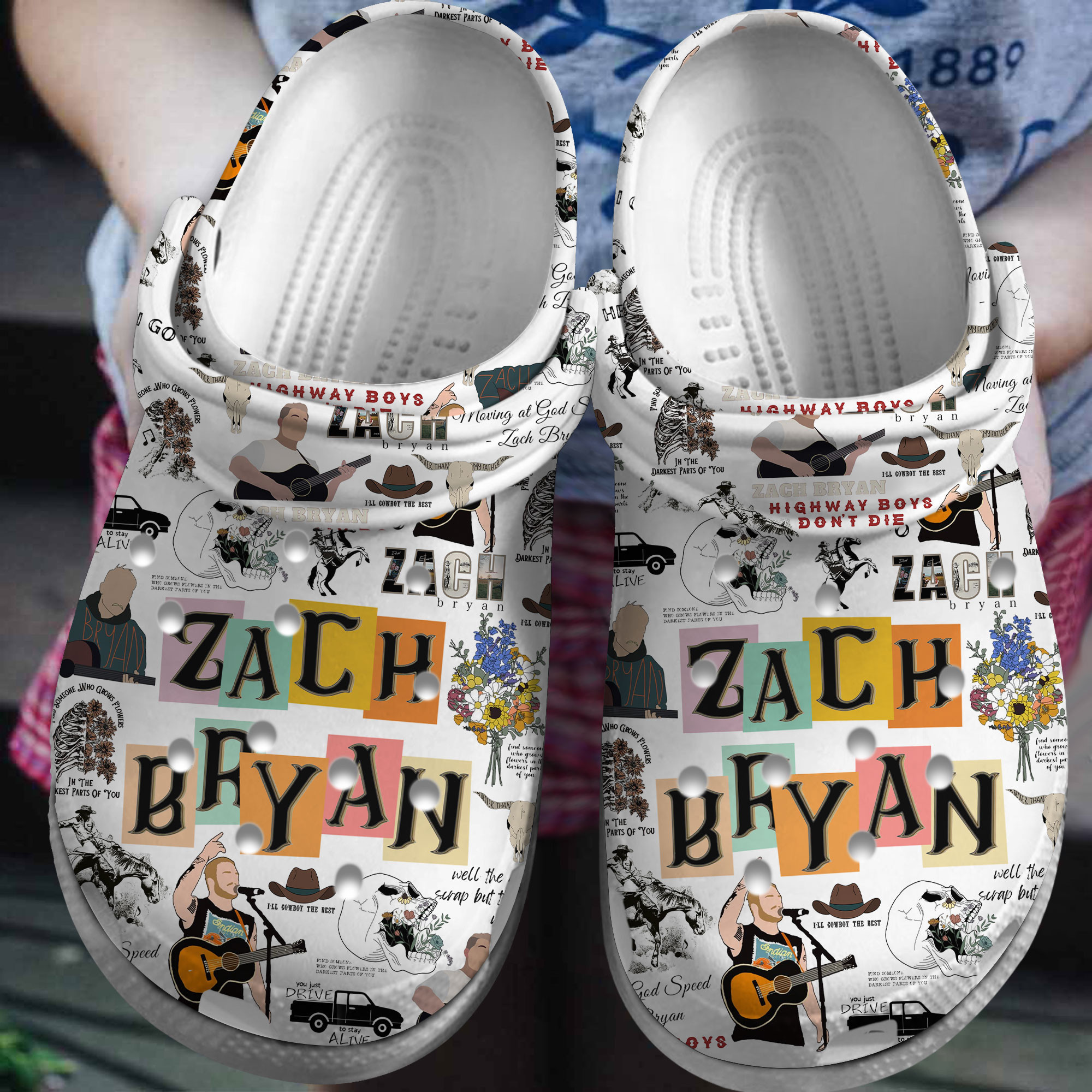Zach Bryan Music Crocs Crocband Clogs Shoes