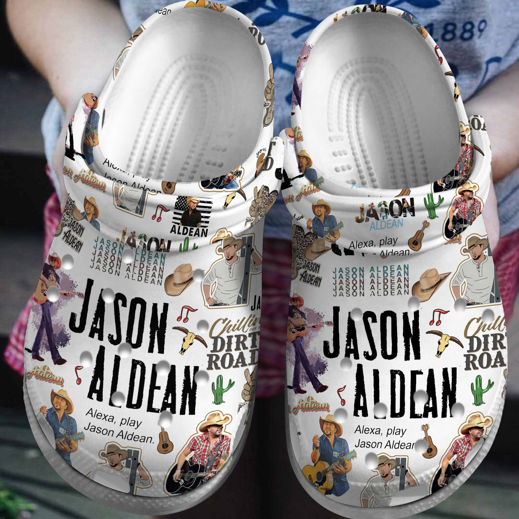 Jason Aldean Music Crocs Crocband Clogs Shoes