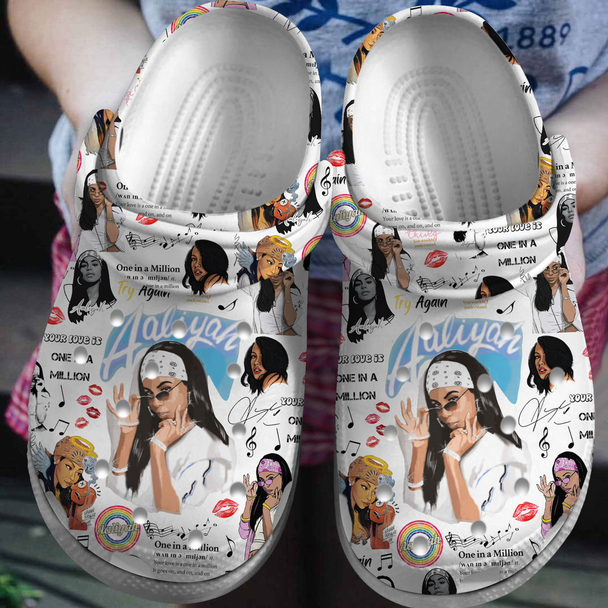 Aaliyah Music Crocs Crocband Clogs Shoes