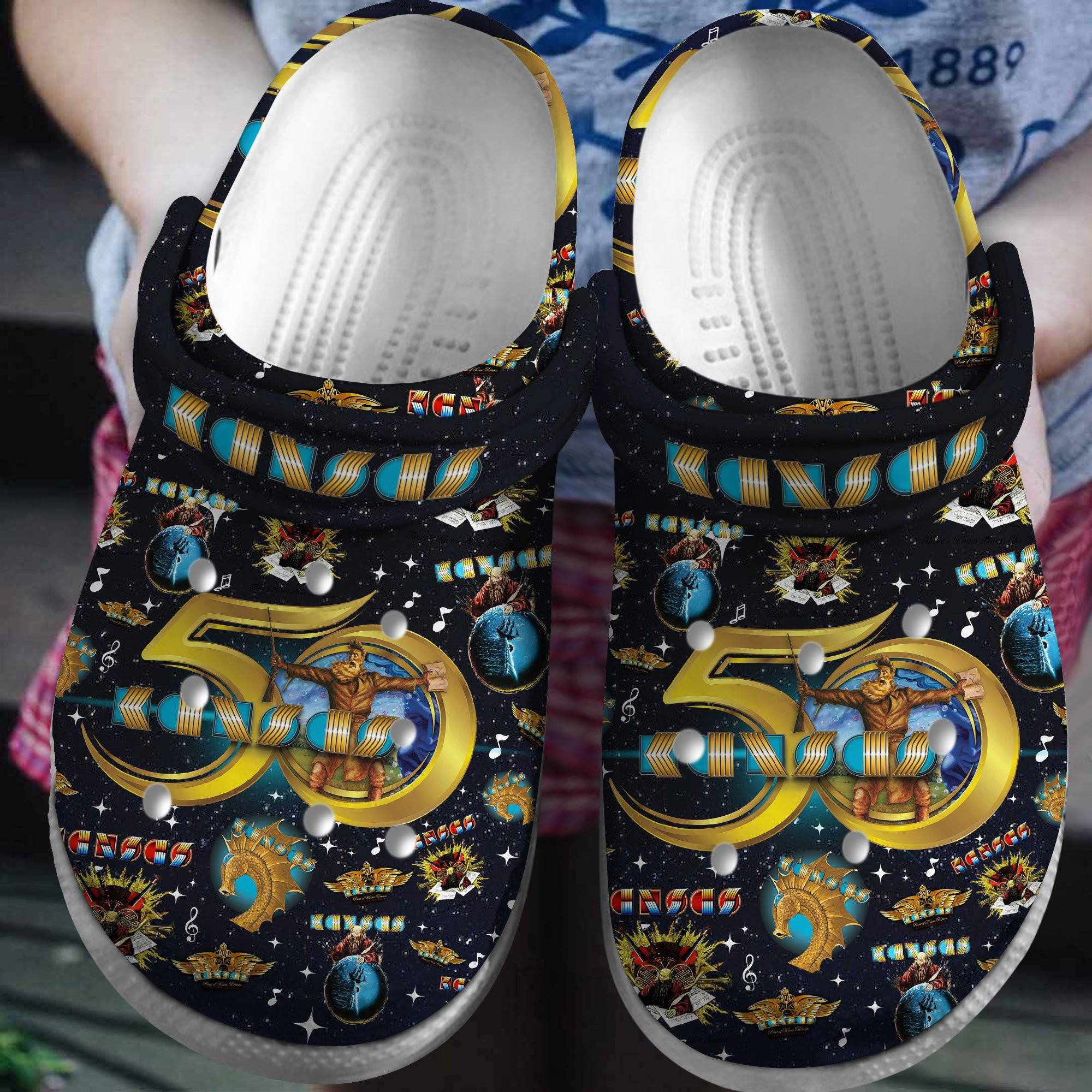 Kansas Music Crocs Crocband Clogs Shoes