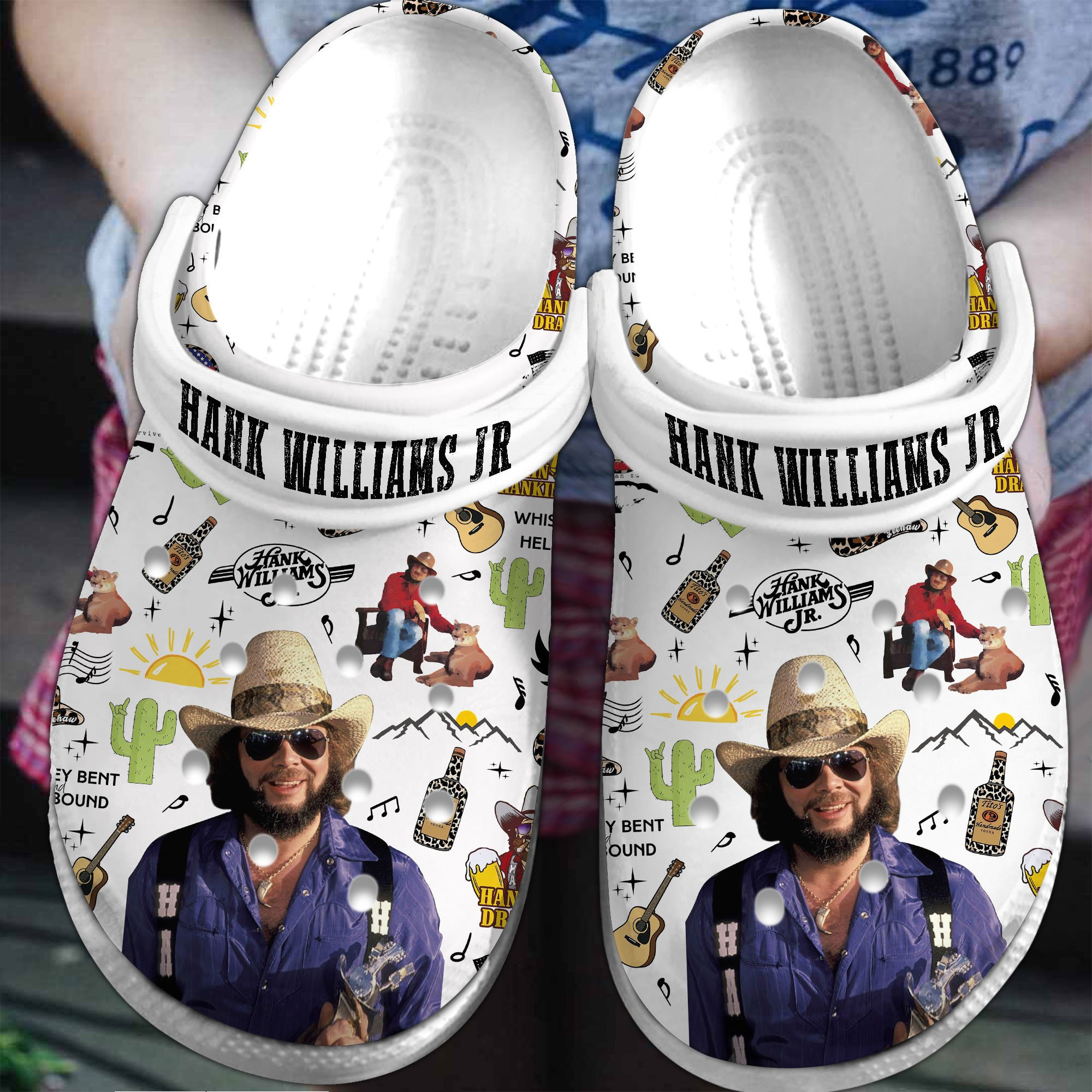 Hank Williams Jr Music Crocs Crocband Clogs Shoes