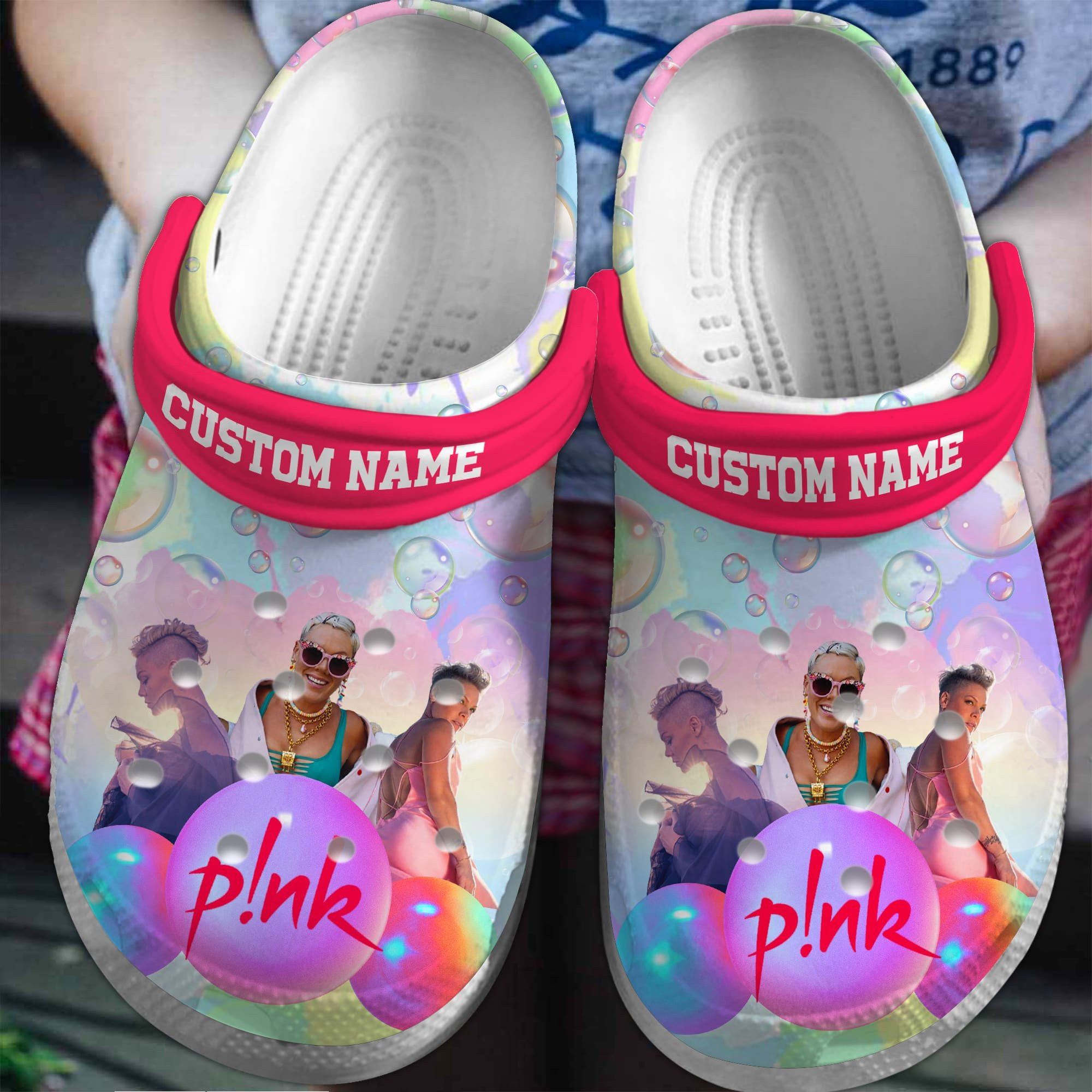 Pink Music Crocs Crocband Clogs Shoes