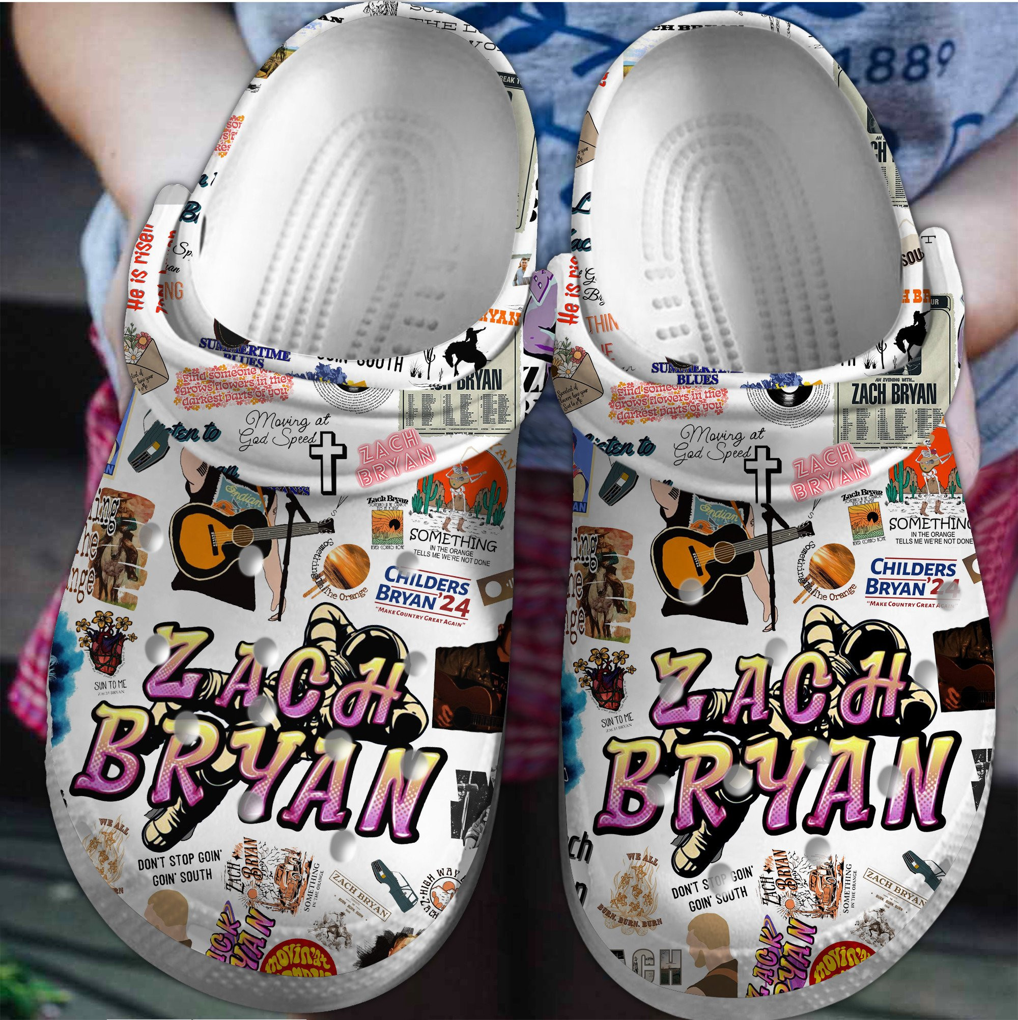Zach Bryan Music Crocs Crocband Clogs Shoes